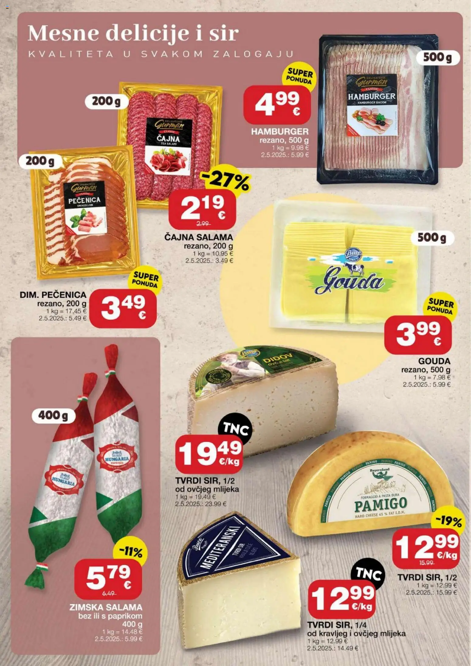 Stanić Diskont katalog | vrijedi od 09.07.2026 | Stranica: 2 | Proizvodi: Sir, Hamburger, Pasta, Gouda
