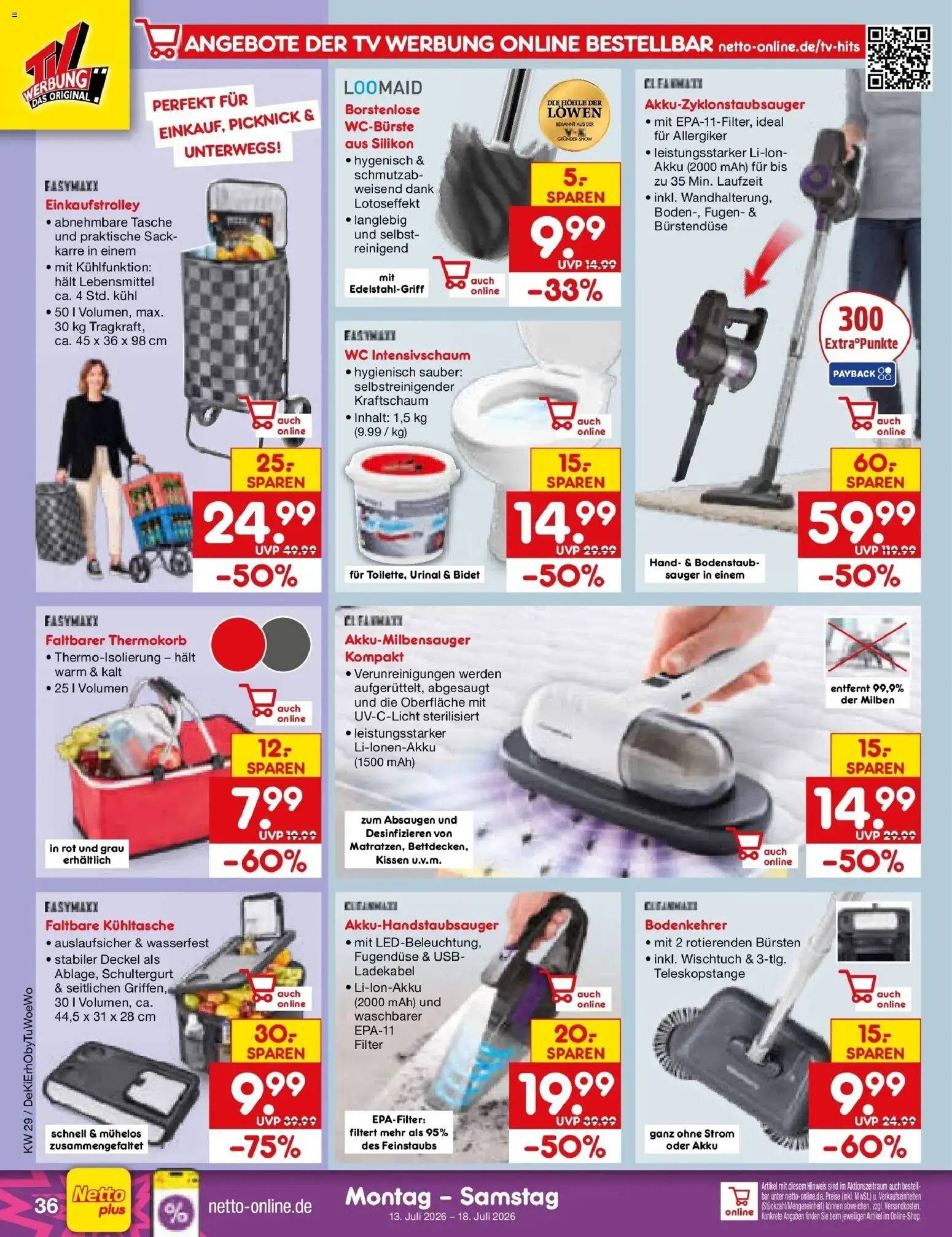 Netto Marken-Discount Prospekt Buttenwiesen – gültig ab 13.07.2026 | Seite: 52 | Produkte: Tasche, USB, Ladekabel, TV