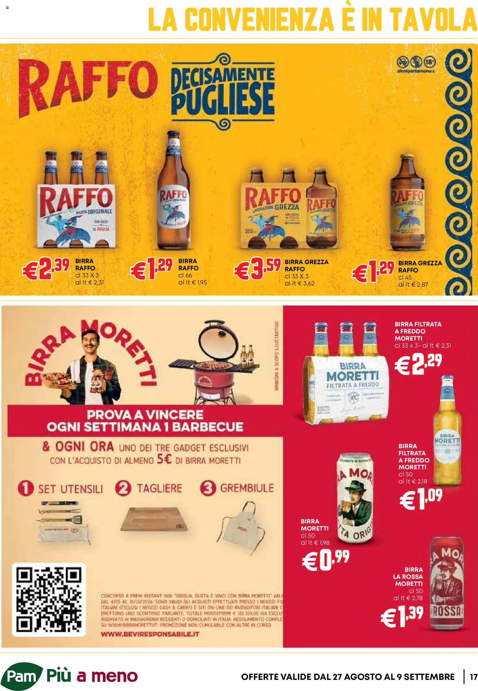 Volantino PAM del 27/08/2026 | Pagina: 17 | Prodotti: Birra Raffo, Birra, Tagliere, Grembiule