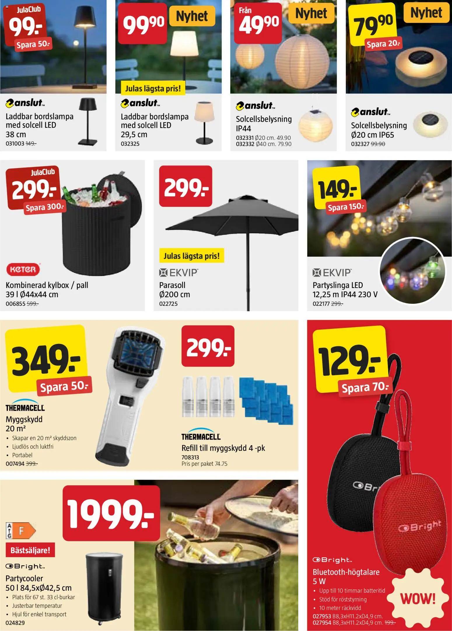 Jula reklamblad aktuell från 11.06.2026 | Sida: 3 | Produkter: Parasoll, Pall, Solcellsbelysning, Bordslampa