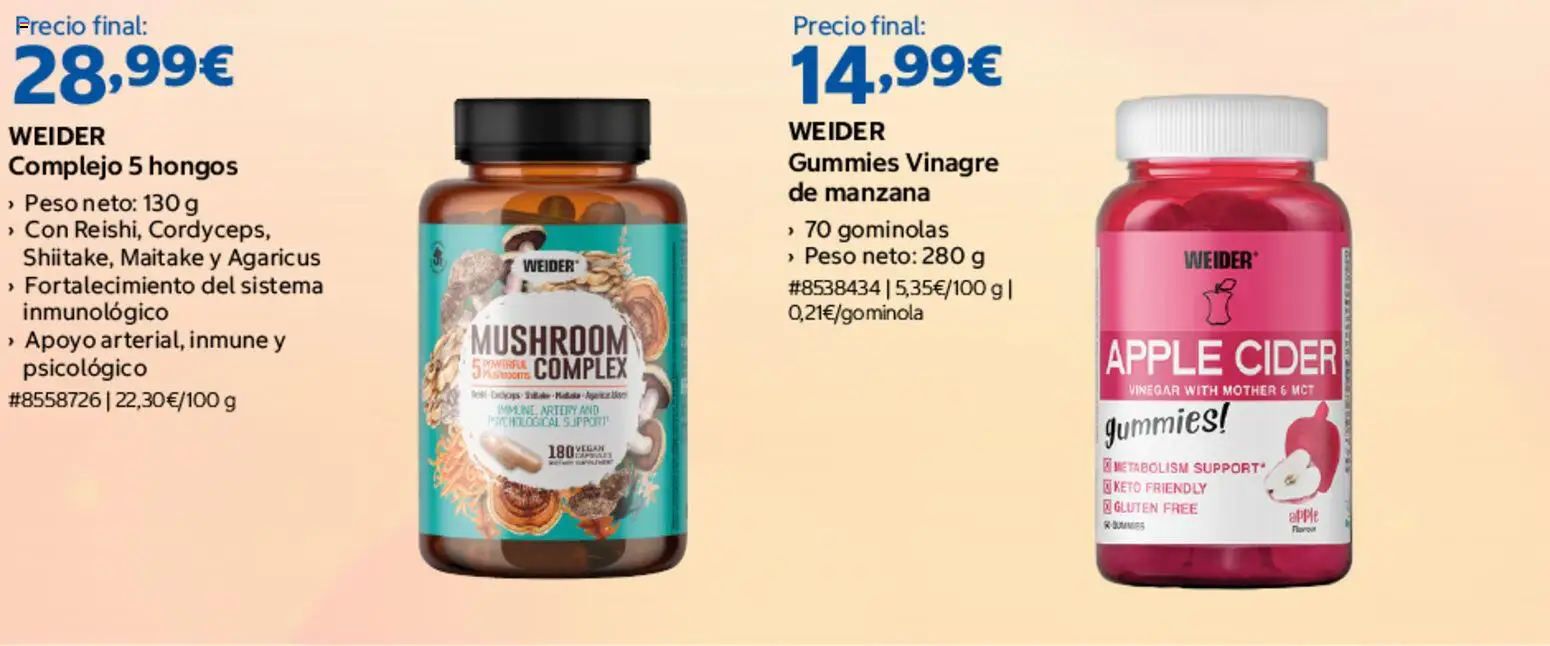 Costco Selección Weider │ válido desde el 28/09/2026 | Página: 7 | Productos: Manzana, Apple, Peso, Vinagre