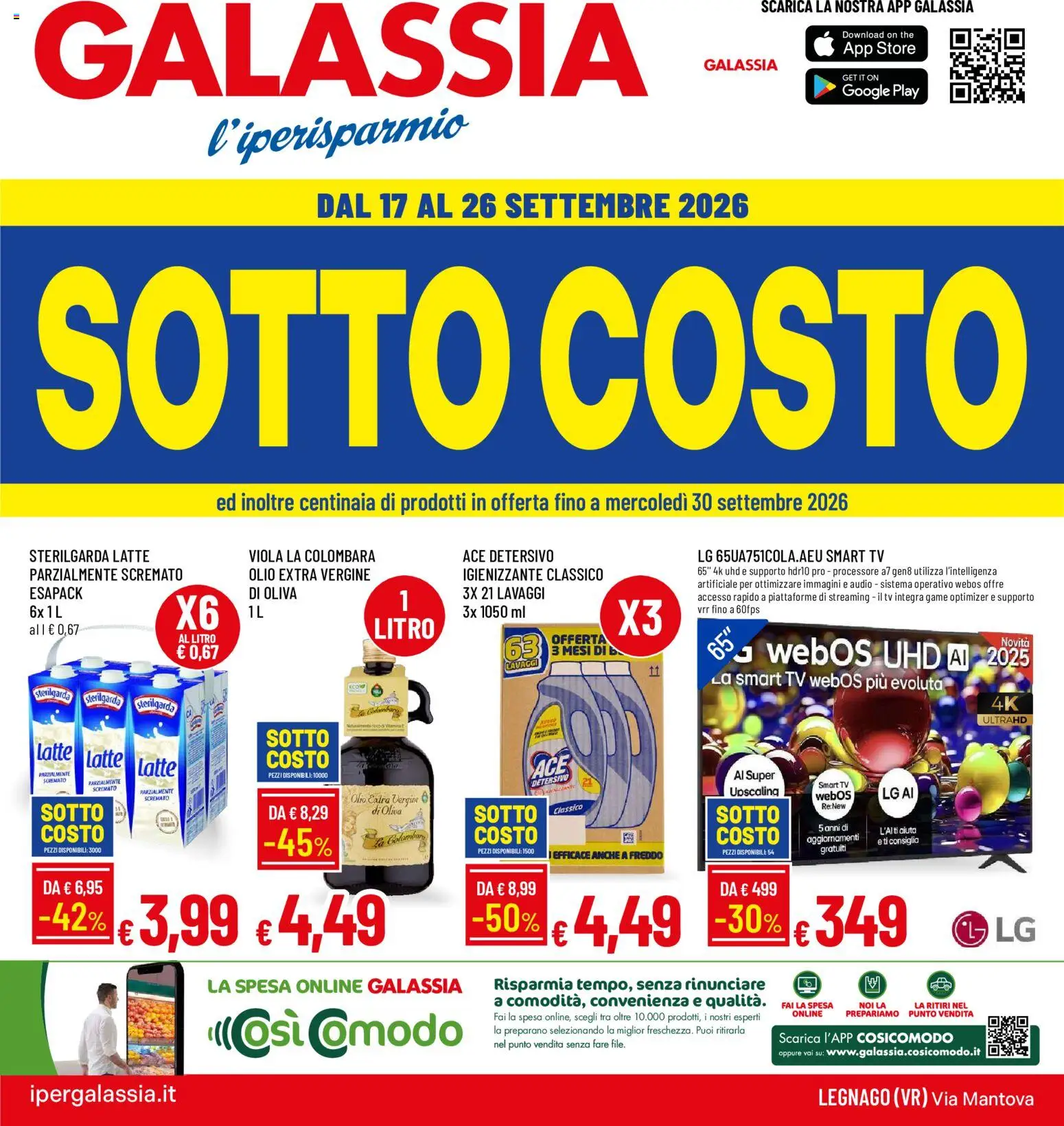 Volantino Galassia del 17/09/2026 | Pagina: 1 | Prodotti: smart TV, Olio, The, Audio