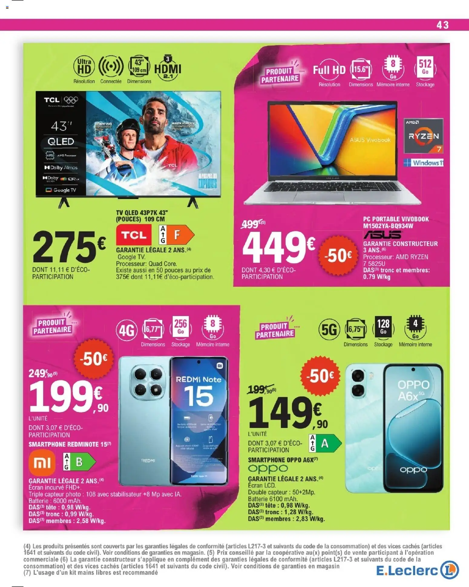 {H1} | Page: 43 | Produits: Smartphone, PC, PC portable, Portable
