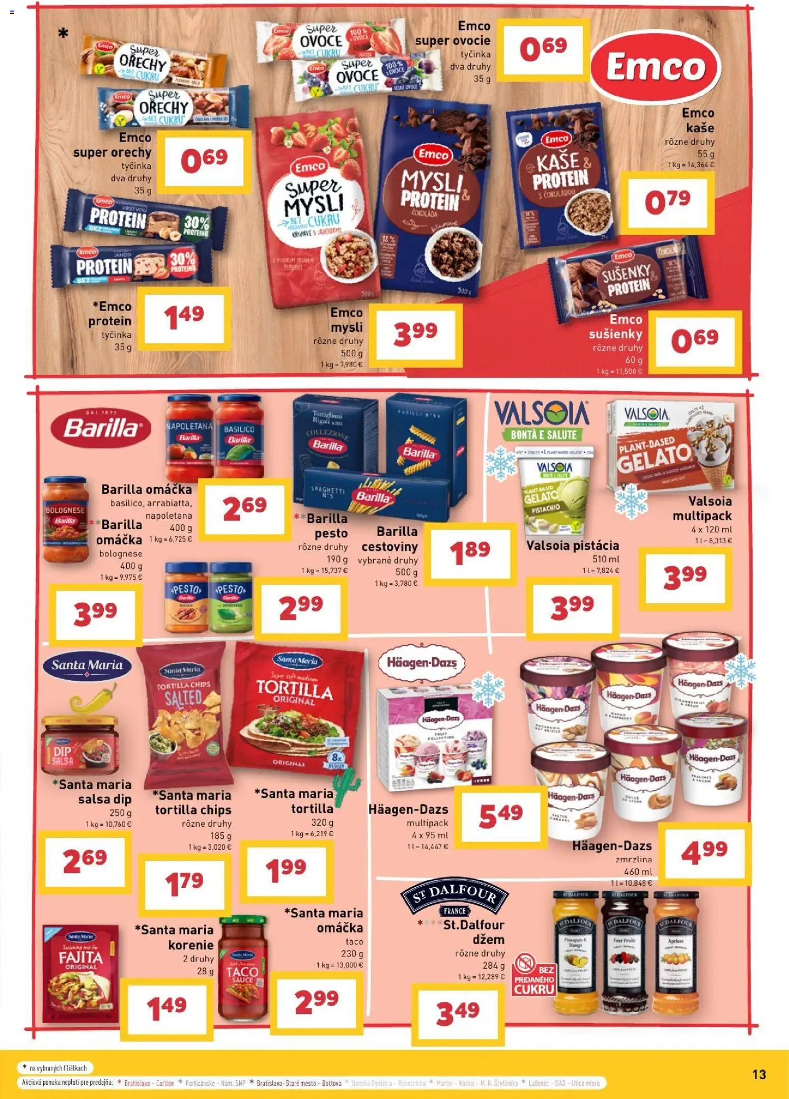 Nové Billa akcie – leták je platný od 30.09.2026 | Strana: 13 | Produkty: Džem, Fusilli, Sušienky, Čokoláda