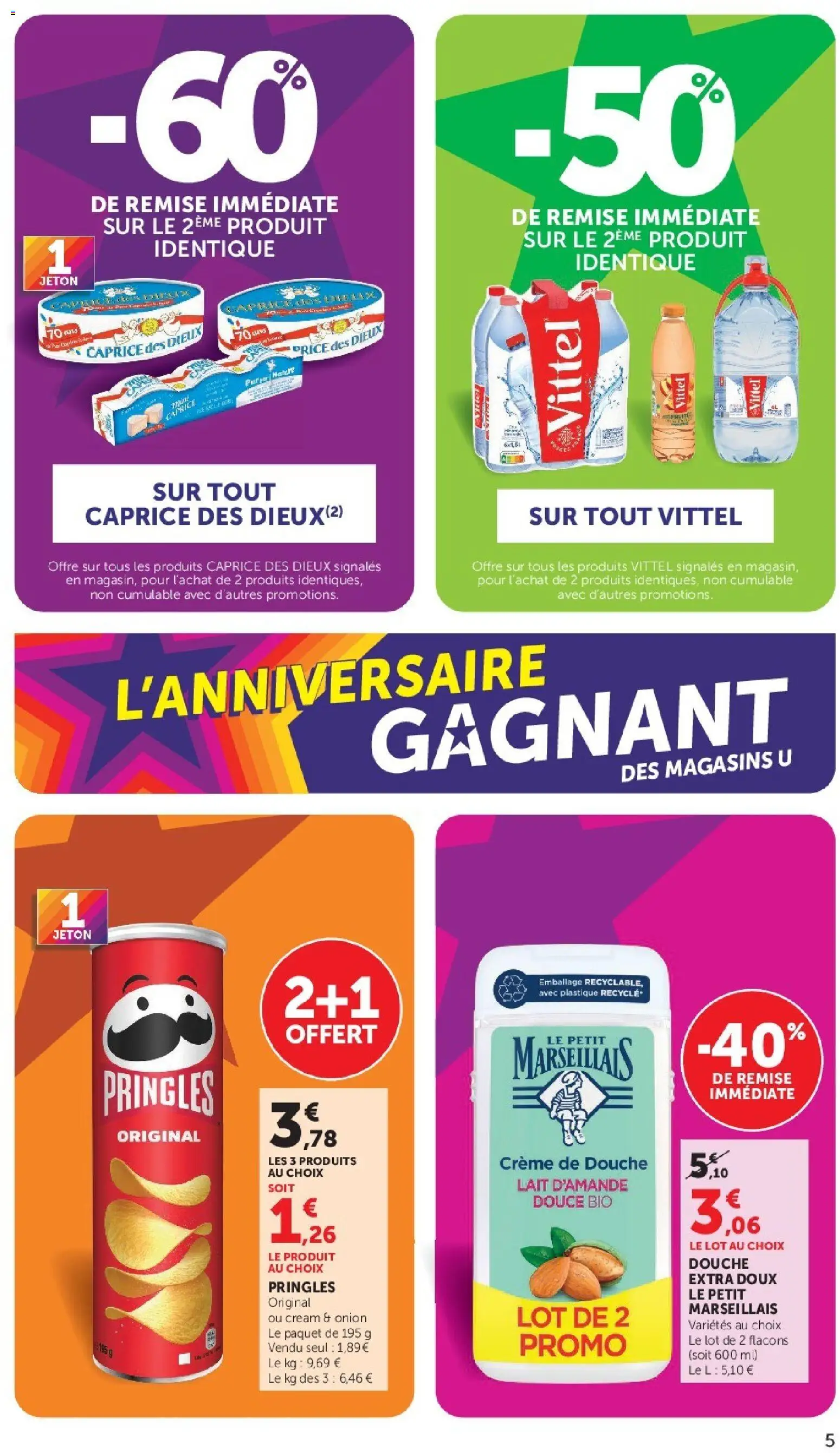 {H1} | Page: 5 | Produits: Pringles, Lait d'amande, Lait, Crème