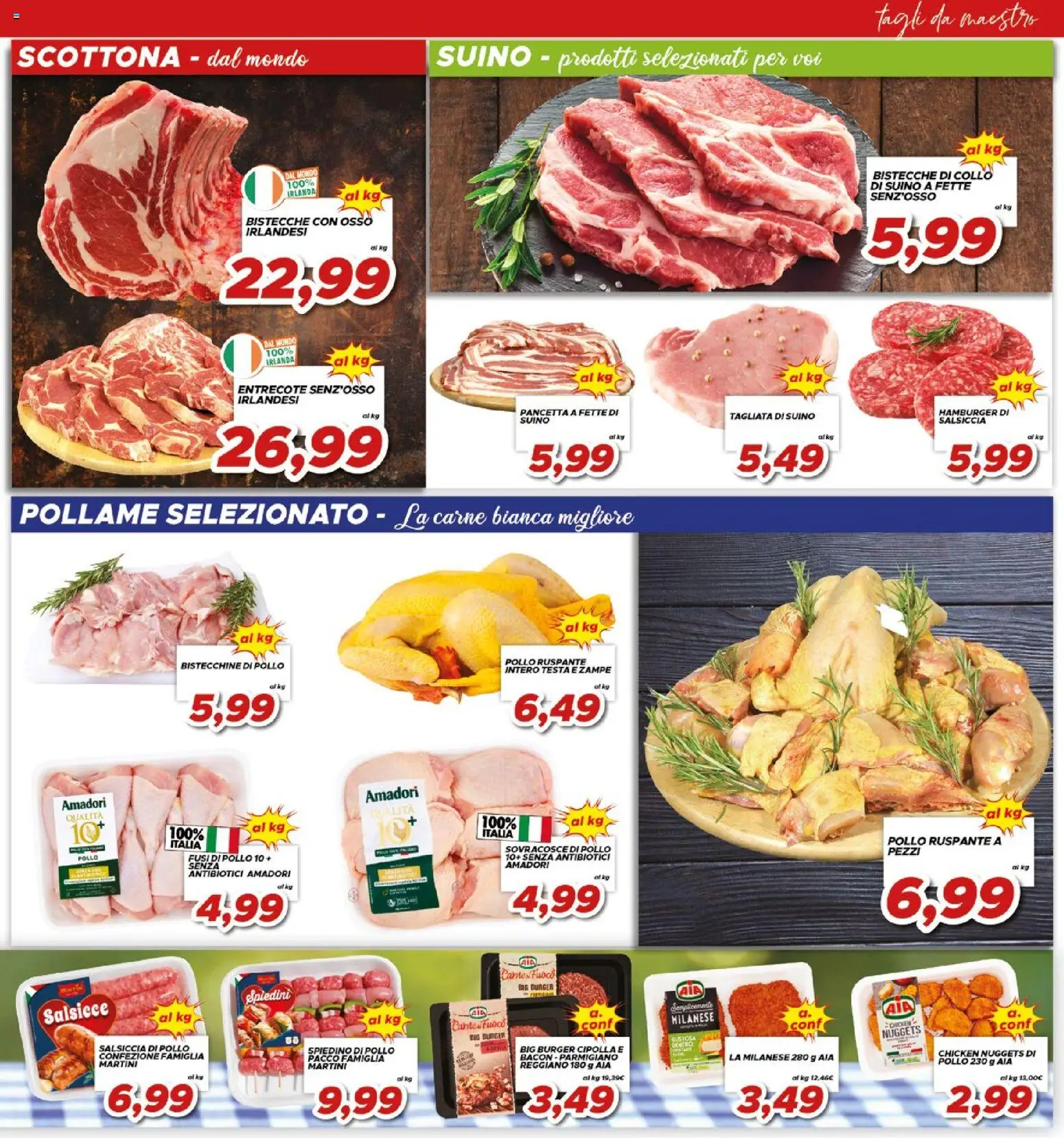 Volantino Ma Supermercati del 12/08/2026 | Pagina: 11 | Prodotti: Pollo, Bacon, Parmigiano, Spiedini