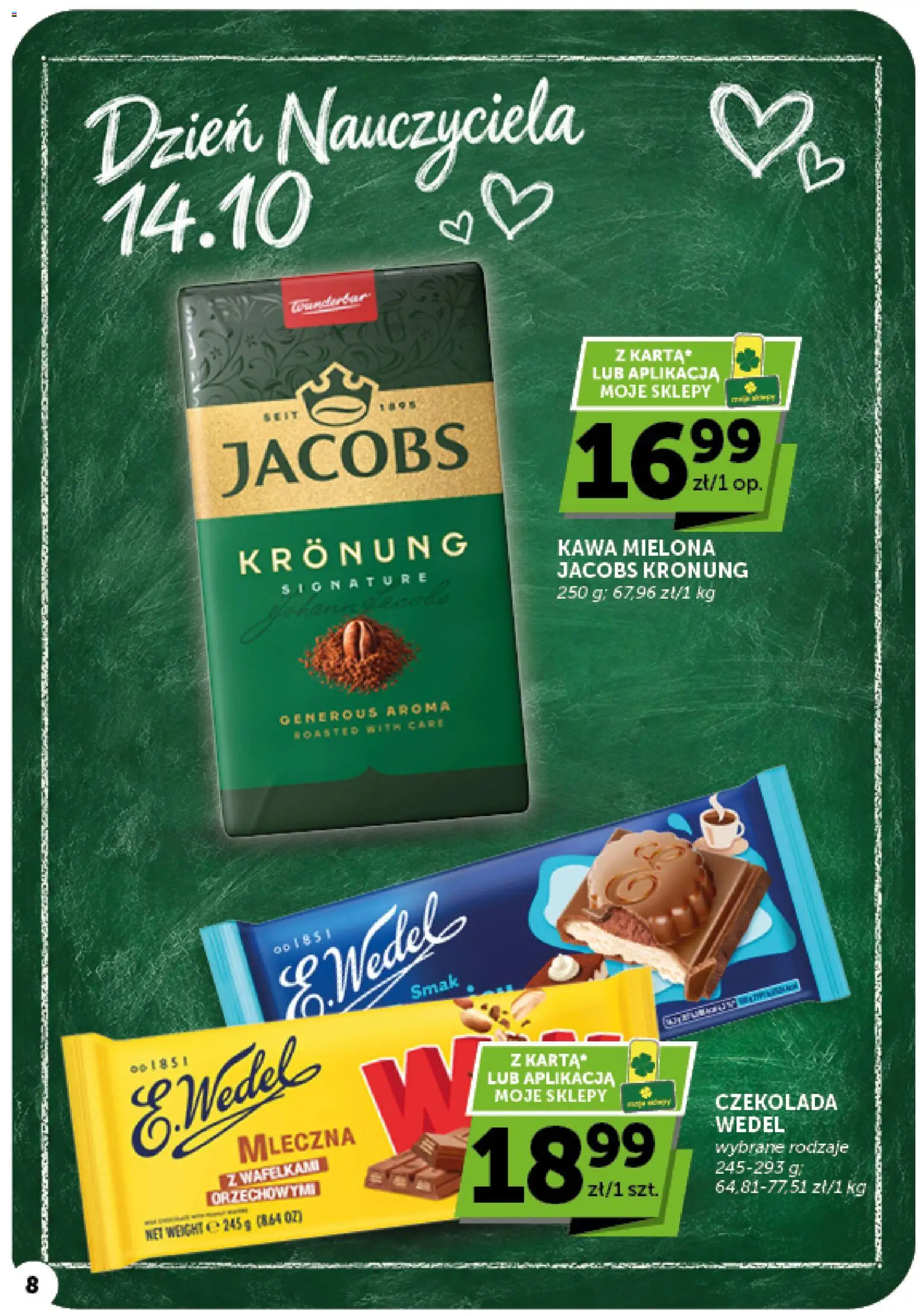 Groszek gazetka - Market od 08.10.2026 | Strona: 8 | Produkty: Jacobs, Kawa, Czekolada, Kawa mielona