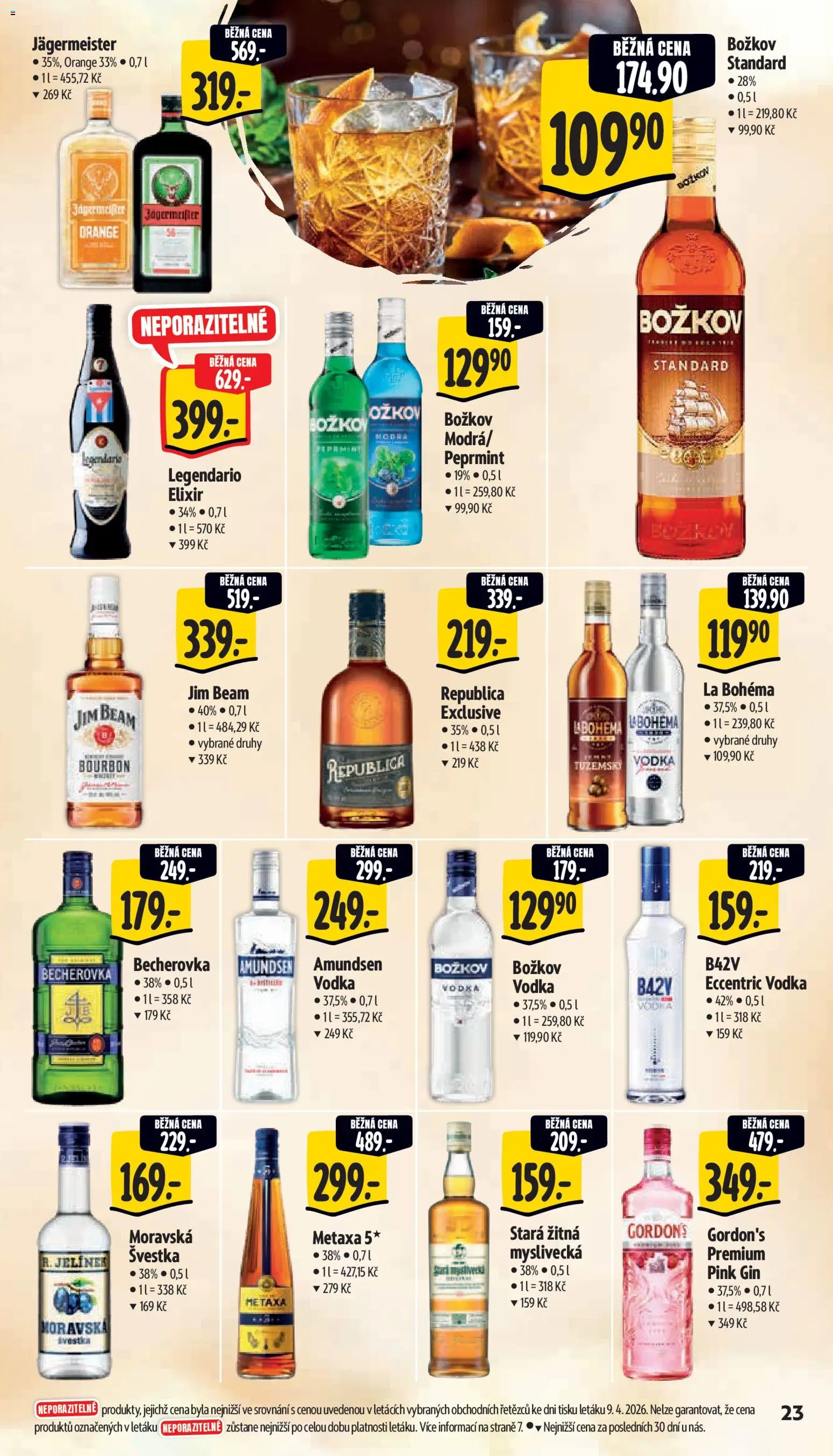 Albert leták - Supermarket od 15.04.2026 | Strana: 31 | Produkty: Jim Beam, Bourbon, Gin, Legendario