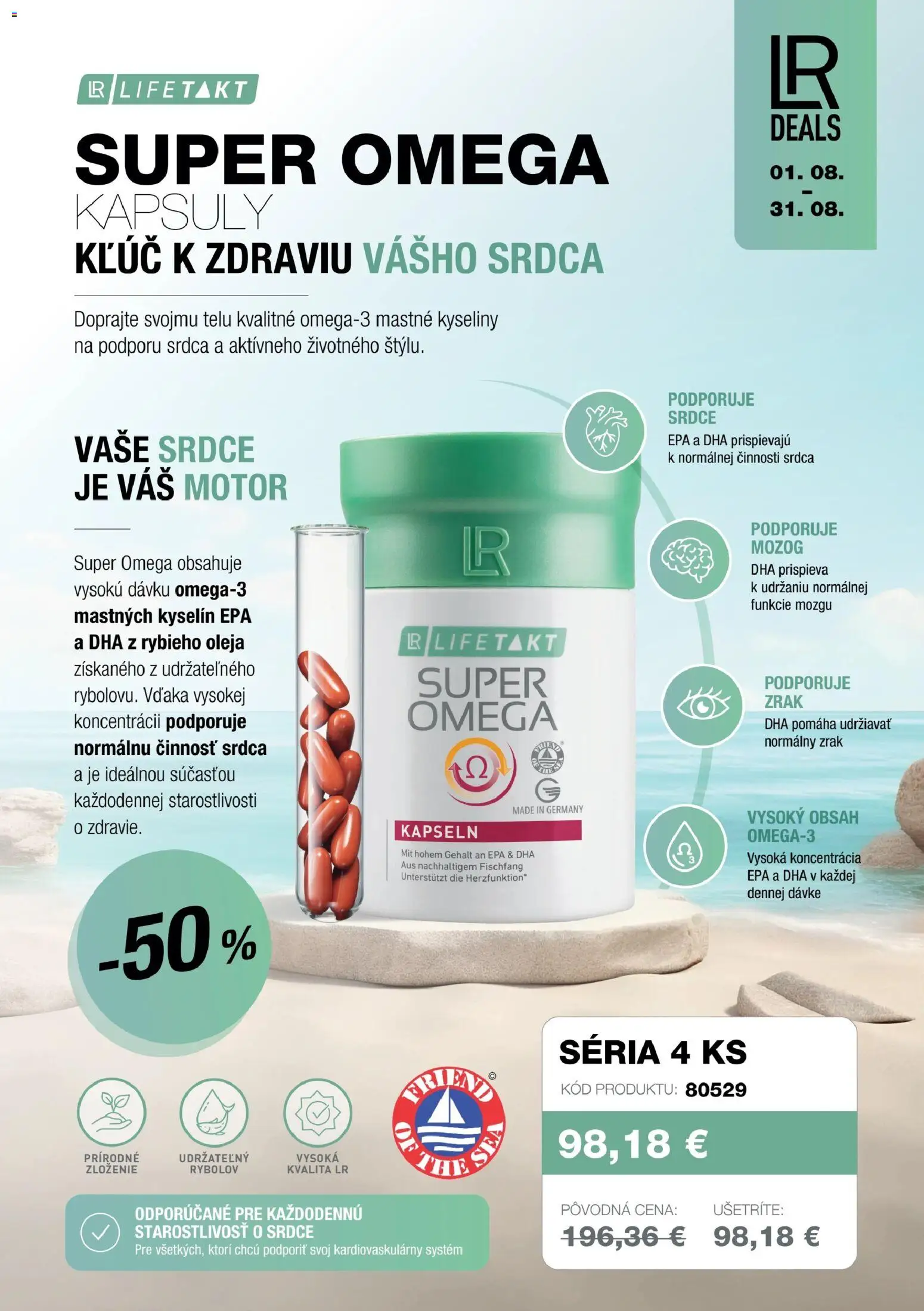 Nové LR akcie – leták je platný od 15.08.2026 | Strana: 10 | Produkty: Omega