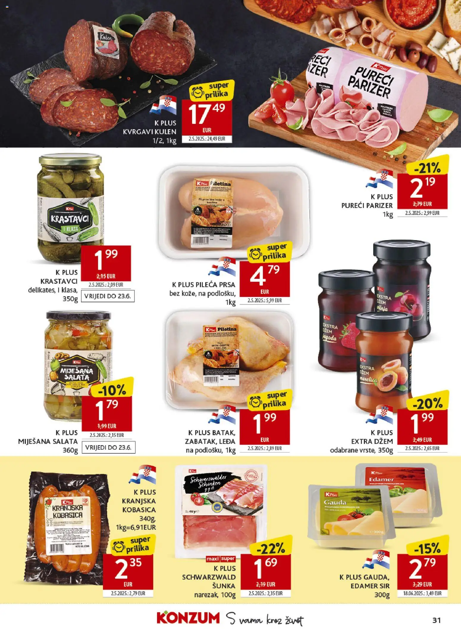 Konzum HR akciós ujság - amely érvényes a következő dátumtól: 10.06.2026 | Oldal: 31 | Termékek: Saláta