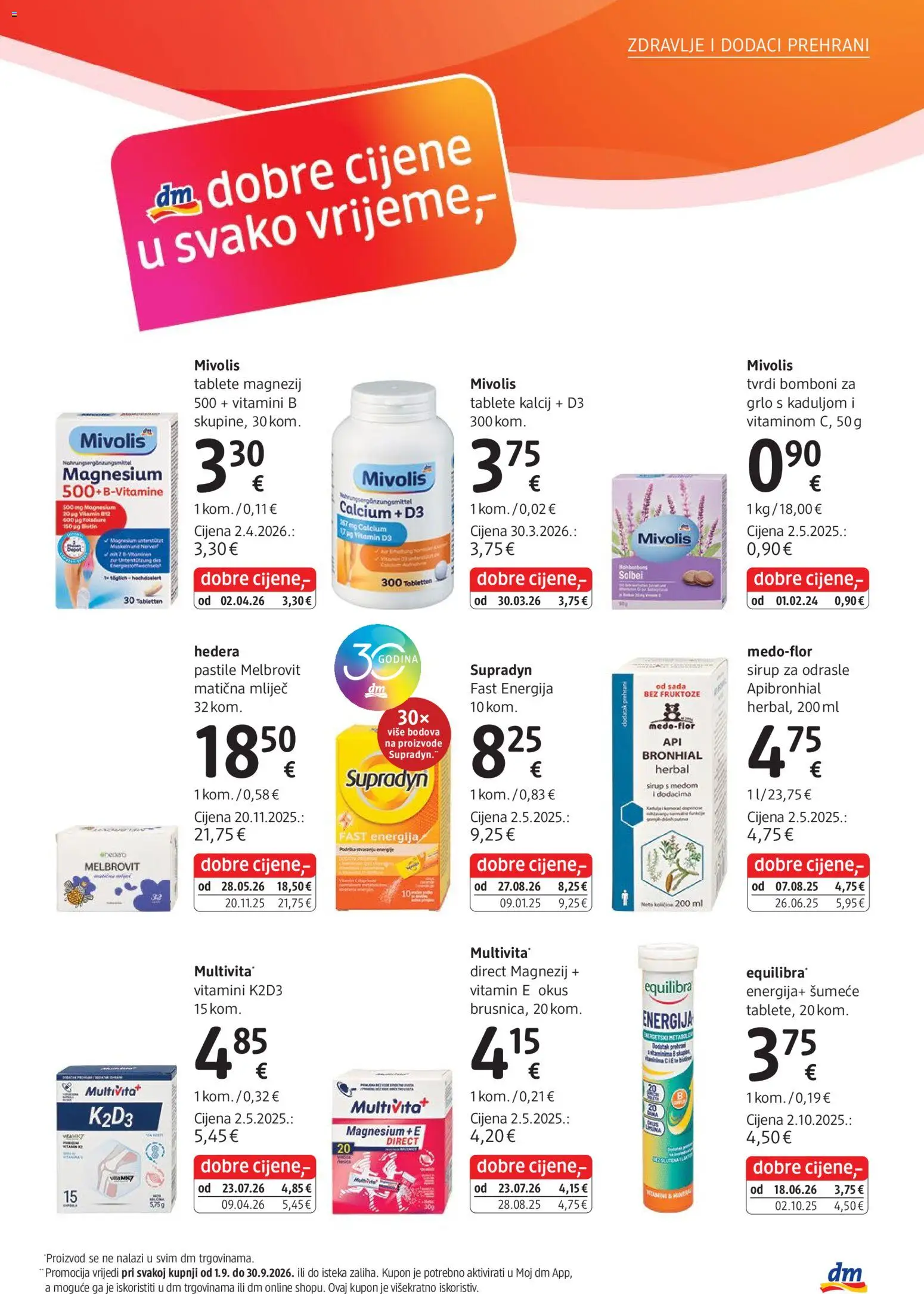 DM katalog | vrijedi od 01.09.2026 | Stranica: 7 | Proizvodi: Bomboni, Sirup