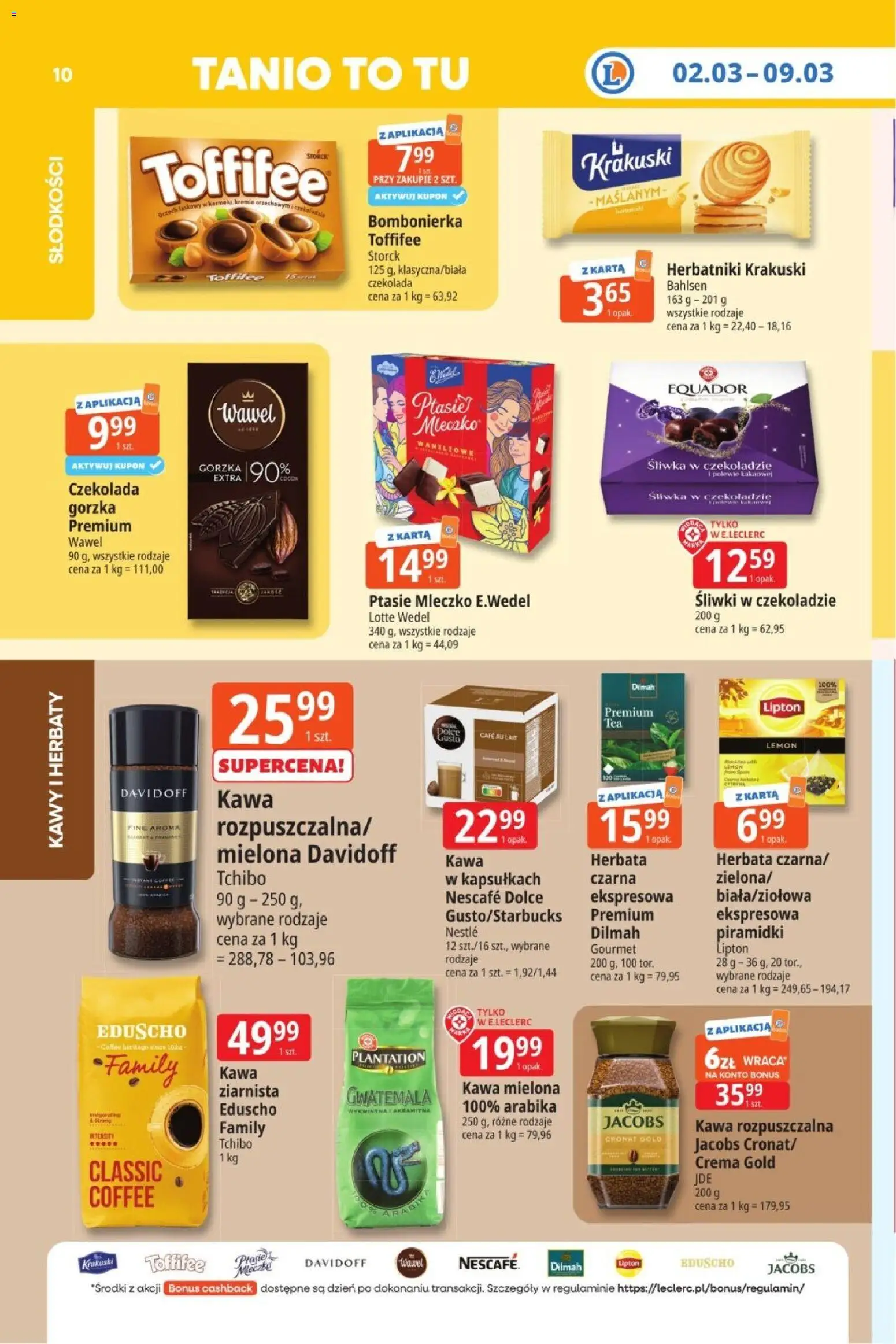 E.Leclerc Gazetka  od 02.03.2026 | Strona: 10 | Produkty: Kawa rozpuszczalna, Tchibo, Śliwki, Kawa mielona