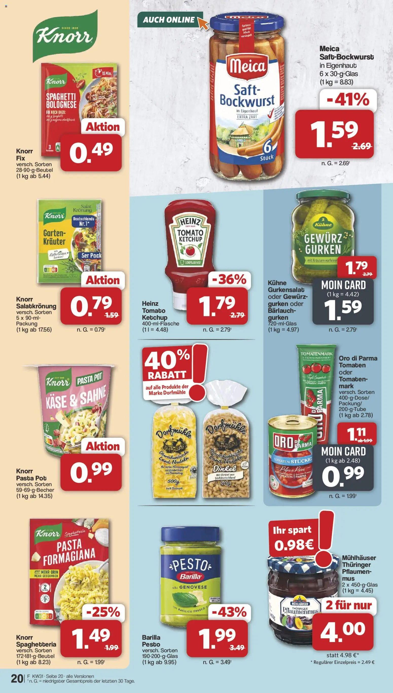 Famila Nordwest Prospekt – gültig ab 27.07.2026 | Seite: 20 | Produkte: Käse, Barilla, Oro di parma, Hackfleisch