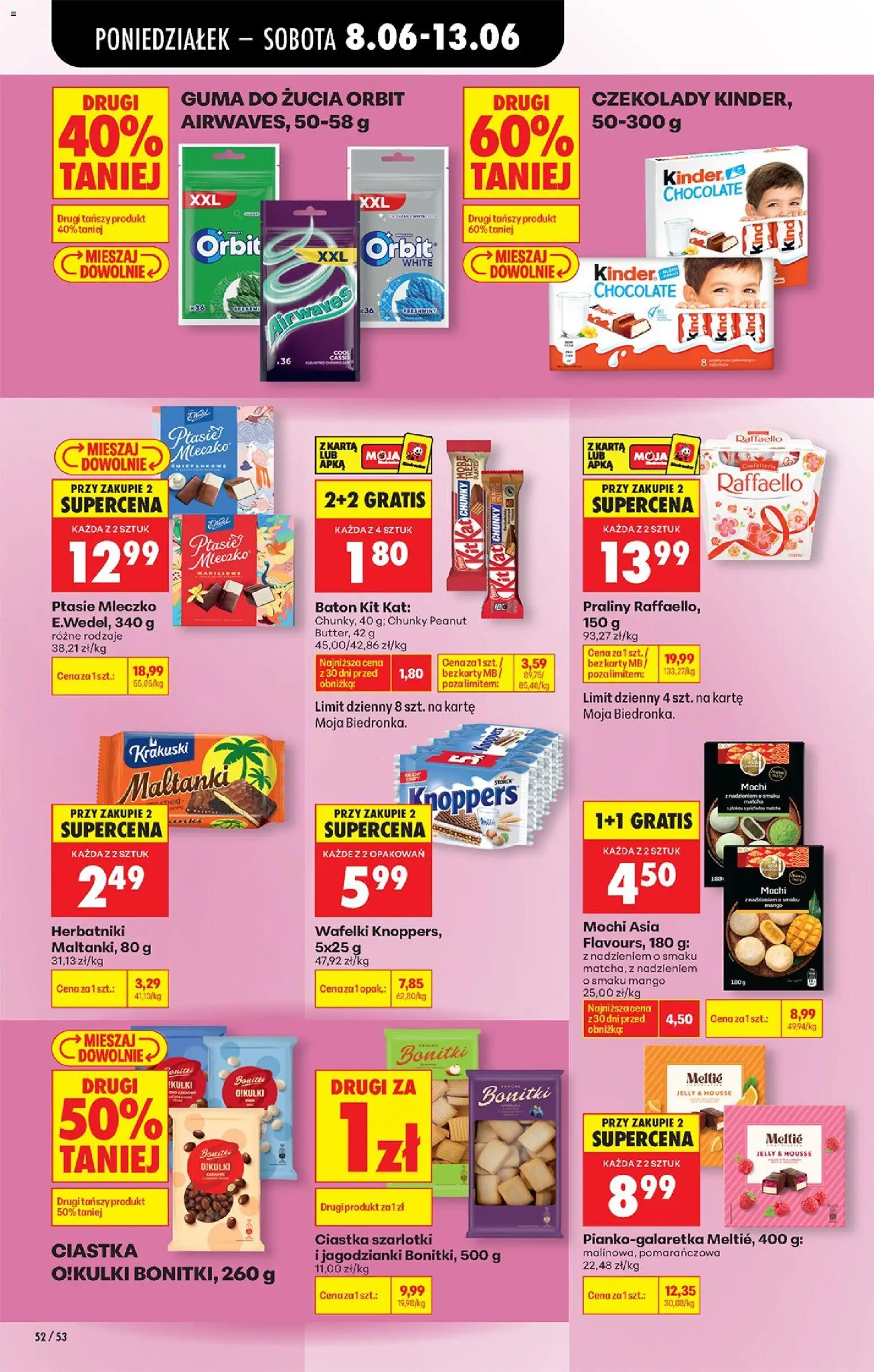 Biedronka gazetka od poniedziałku od 08.06.2026 | Strona: 68 | Produkty: Mango, Karta, Czekolady, Wafelki