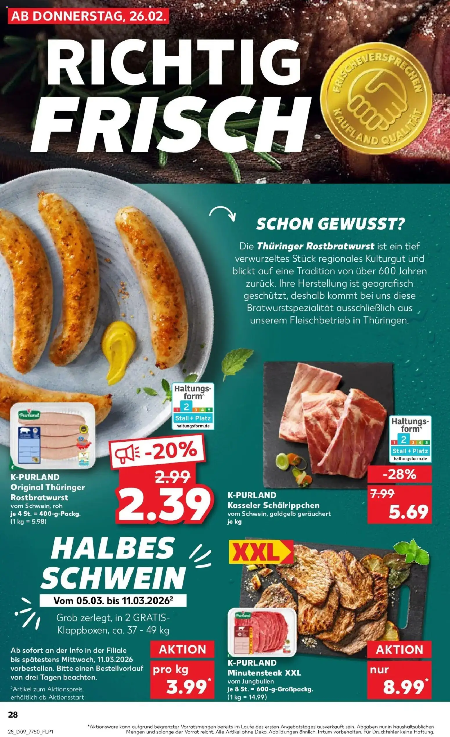 Kaufland prospekt Pfullingen	 – gültig ab 26.02.2026 | Seite: 28 | Produkte: Steak