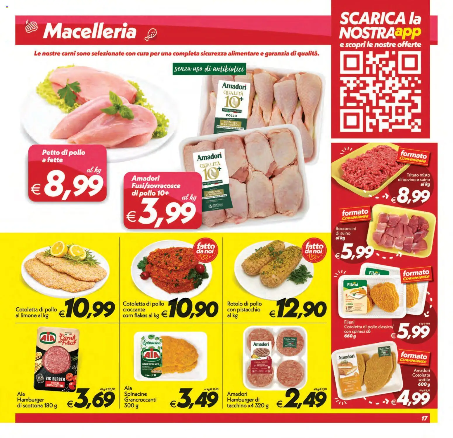 Volantino SuperConveniente del 01/09/2026 | Pagina: 17 | Prodotti: Petto di Pollo, Pistacchio, Suino, Hamburger