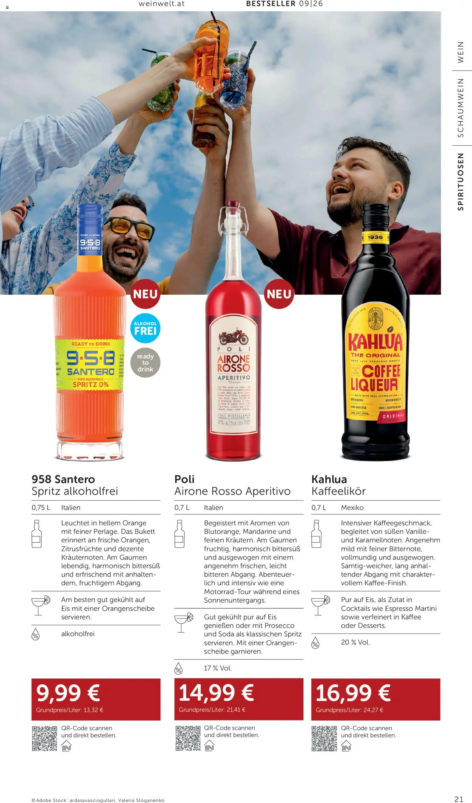 Interspar Wein Welt gültig ab 06.08.2026 | Seite: 21 | Produkte: Eis, Kaffee, Wein, Orangen