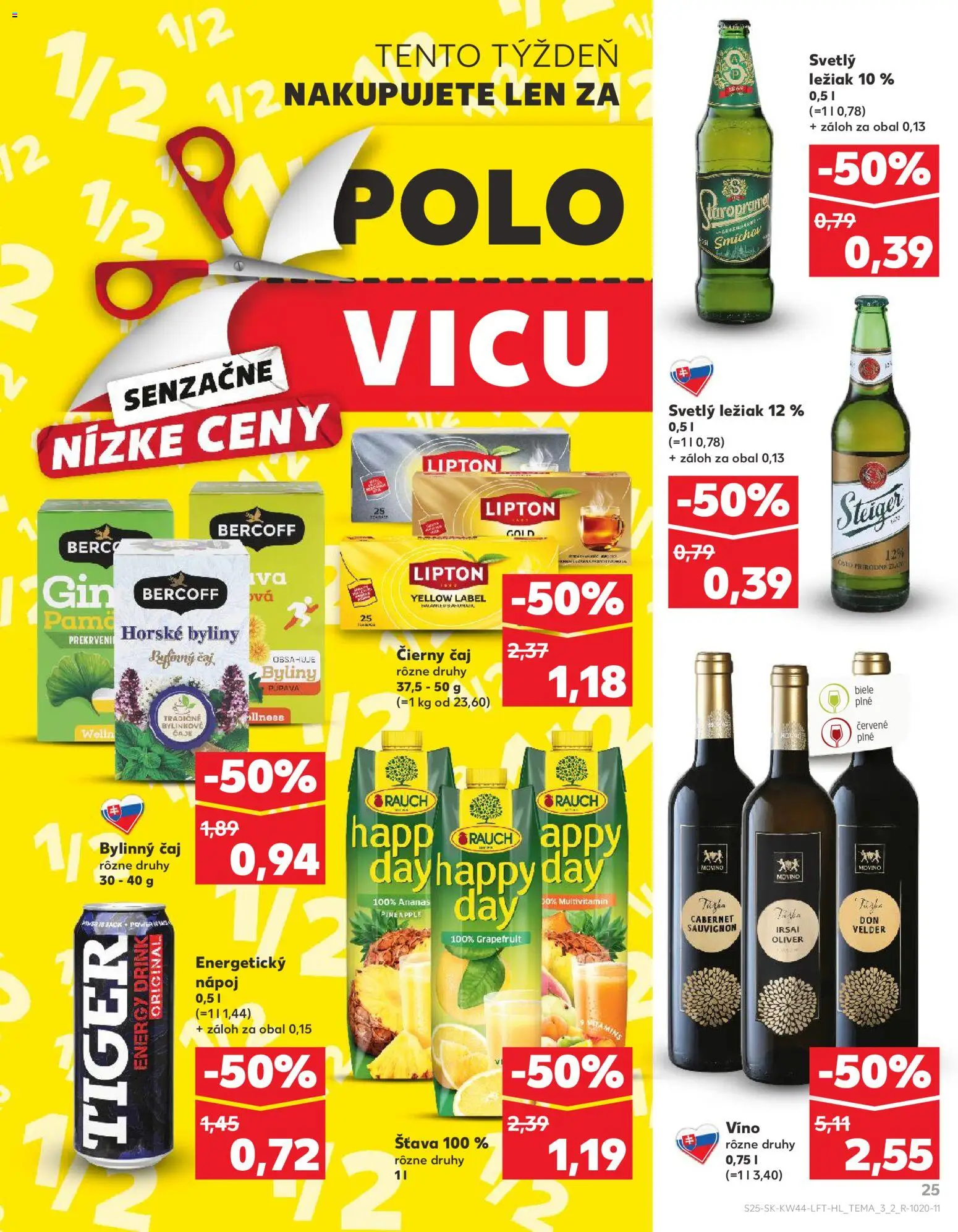 Nové Kaufland akcie – leták je platný od 30.10.2025 | Strana: 25 | Produkty: Víno, Čaj, Grapefruit, Energetický nápoj