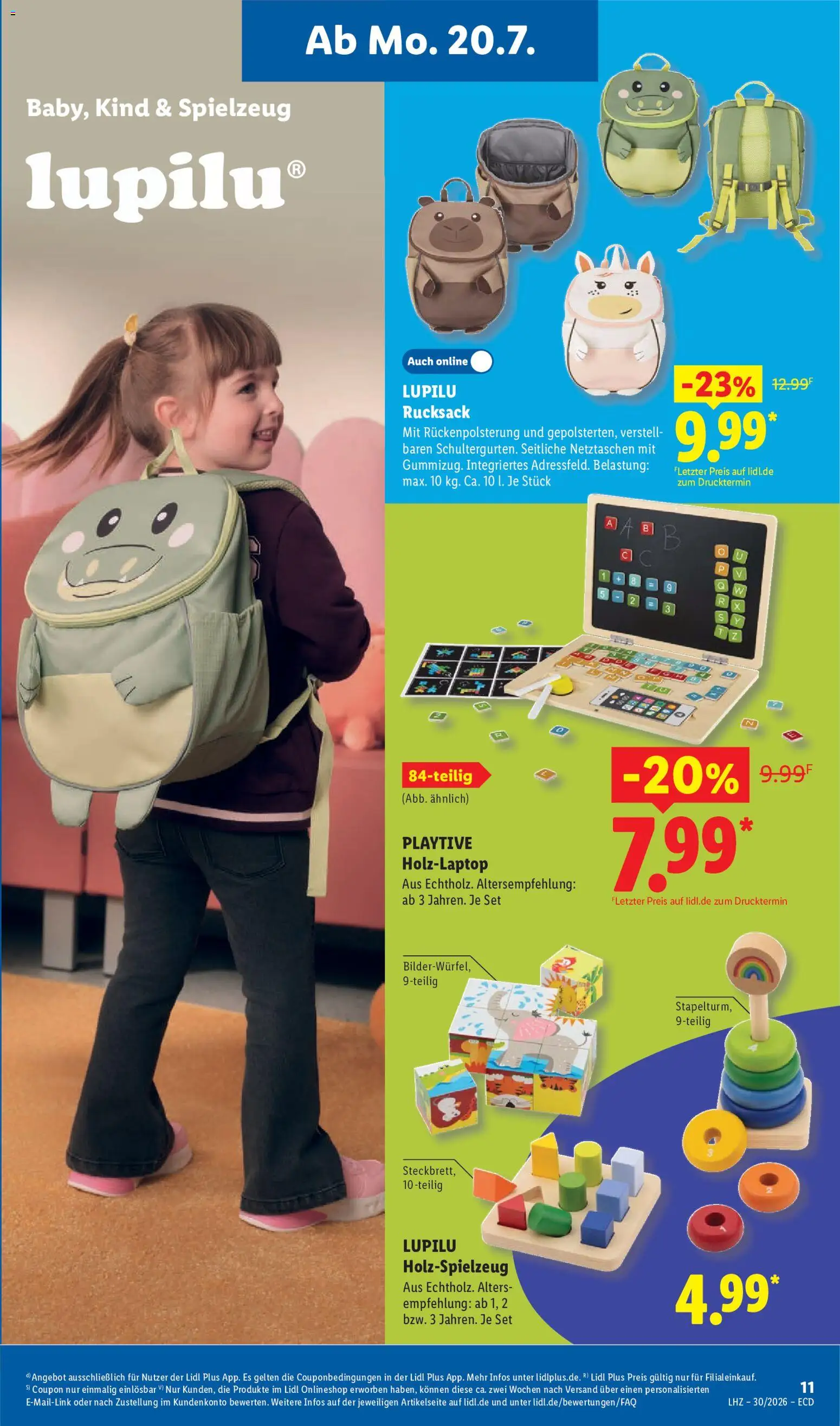 Lidl Prospekt – gültig ab 20.07.2026 | Seite: 31 | Produkte: Laptop, Rucksack