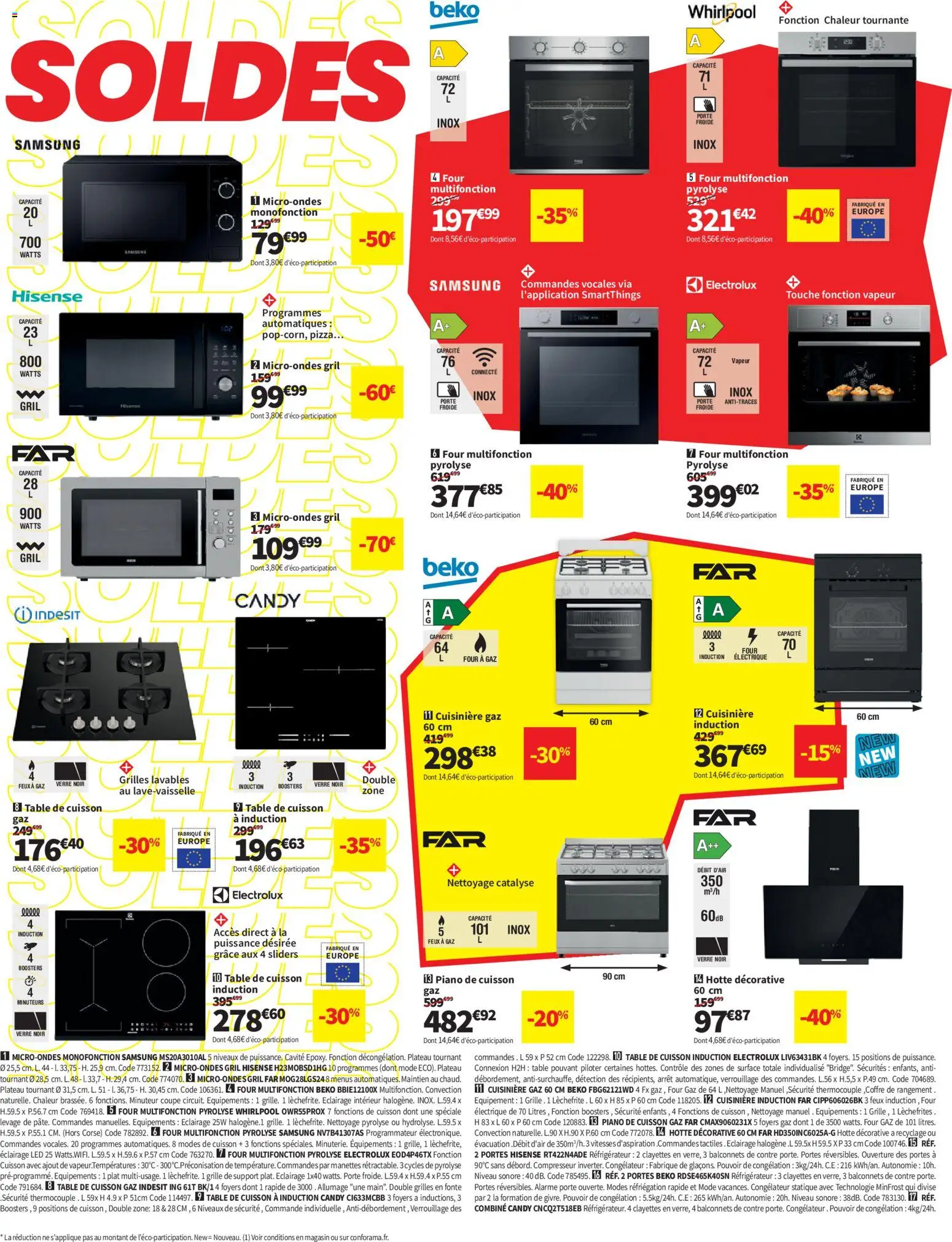 {H1} | Page: 6 | Produits: Réfrigérateur, Cuisinière, Table, Portes