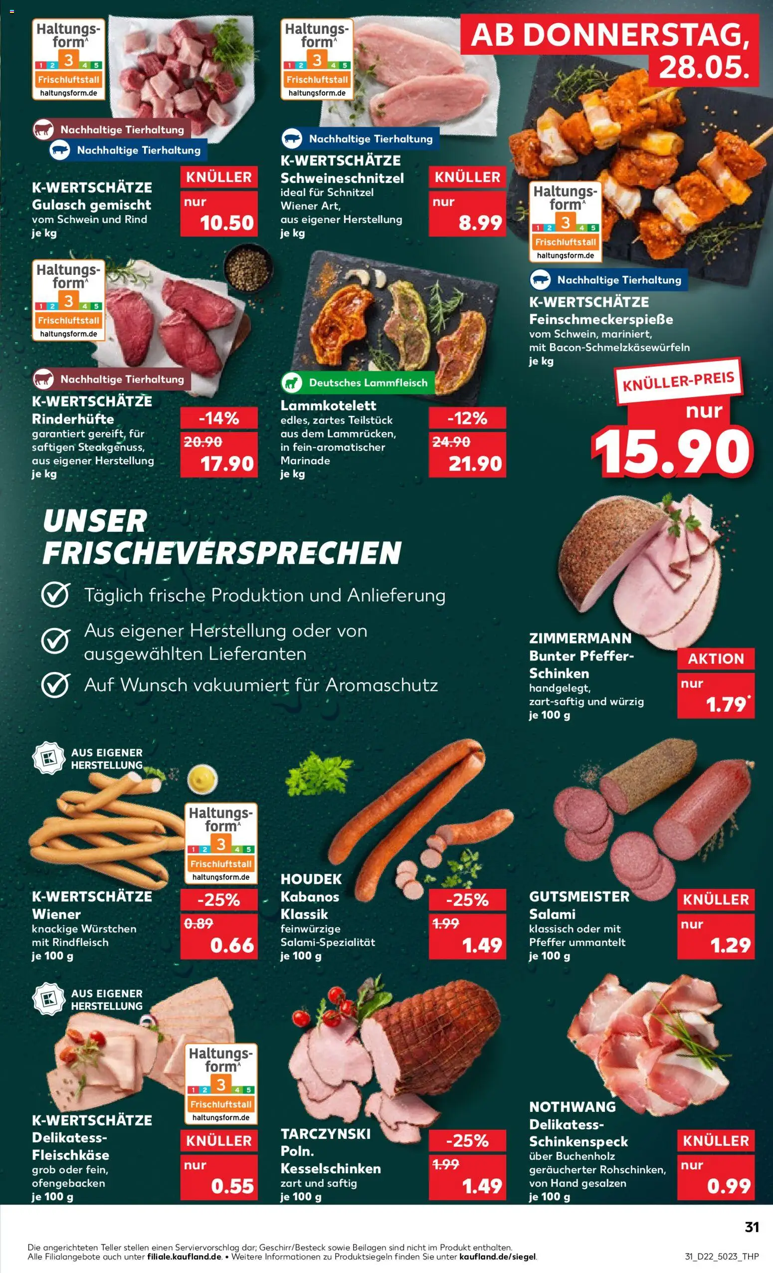 Kaufland Prospekt Völklingen – gültig ab 28.05.2026 | Seite: 31 | Produkte: Schnitzel, Pfeffer, Salami, Rindfleisch