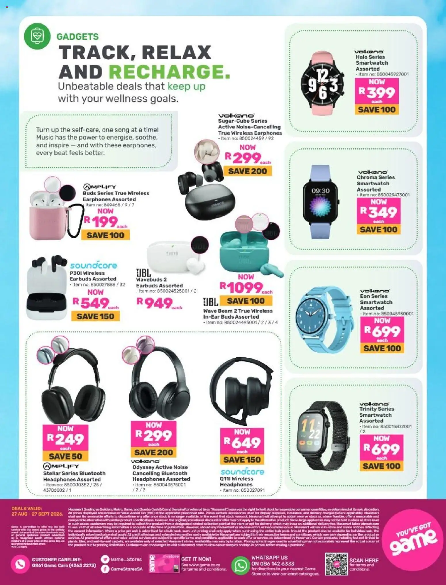 New Game catalogue – valid from 27/08/2026 | Page: 14 | Products: Earphones, Earbuds, Art, Smartwatch