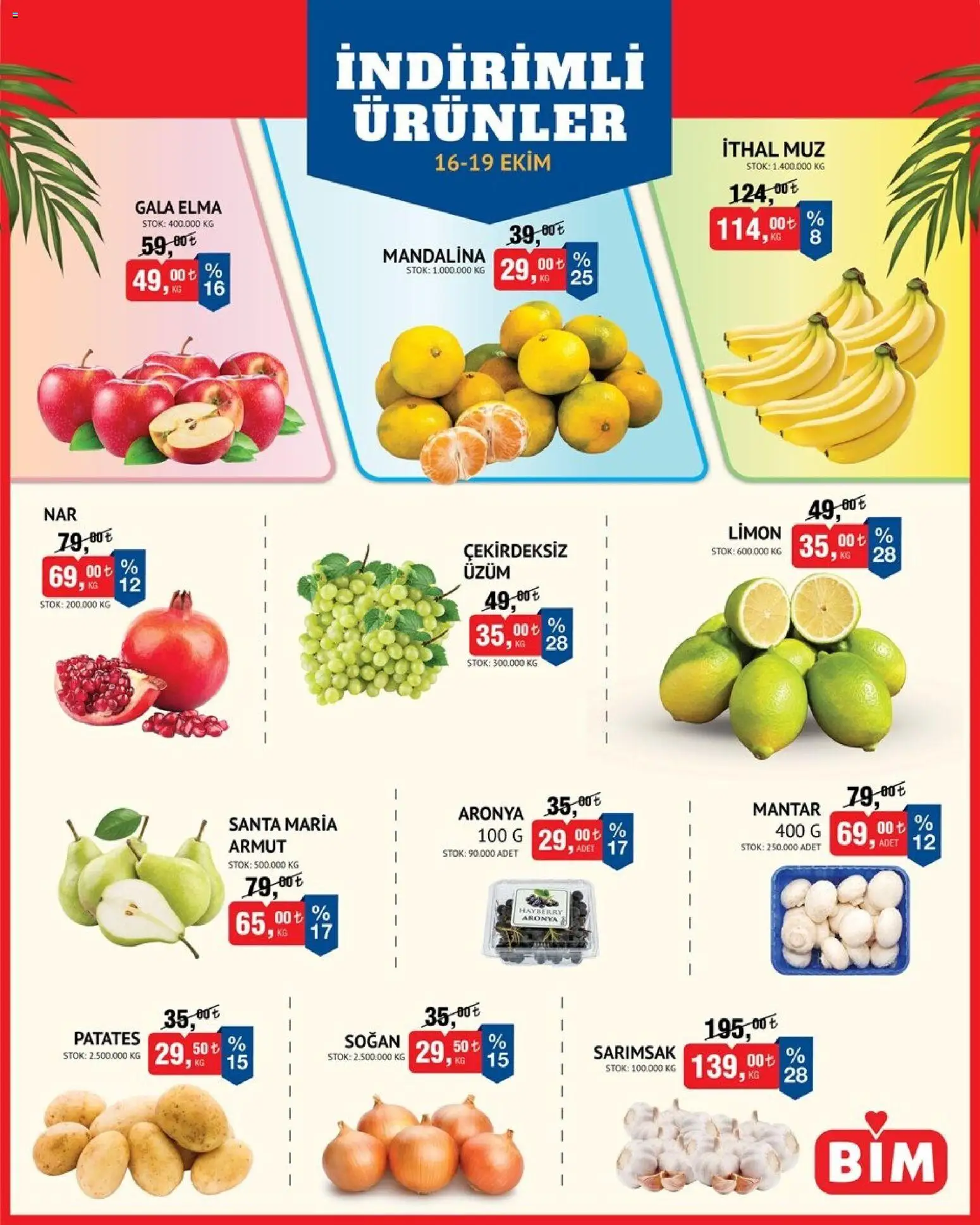 BİM Katalog - 16 Ekim 2026 tarihinden itibaren geçerlidir | Sayfa: 6 | Ürünler: Elma, Patates, Limon, Sarımsak