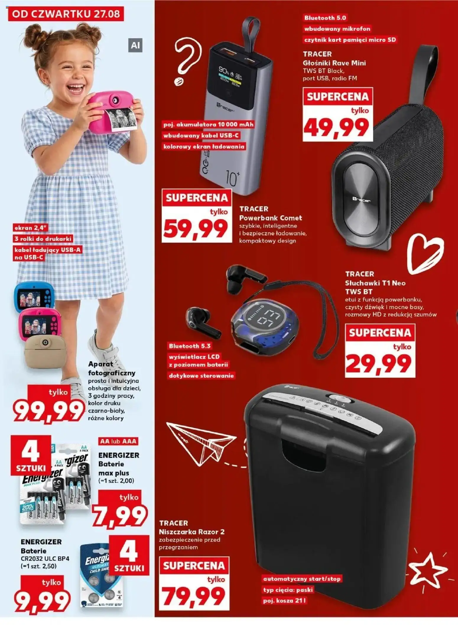 Kaufland gazetka - Wszystko do szkoły od 27.08.2026 - od jutra PDF | Strona: 8 | Produkty: Power bank, Radio, Cr2032, Rolki