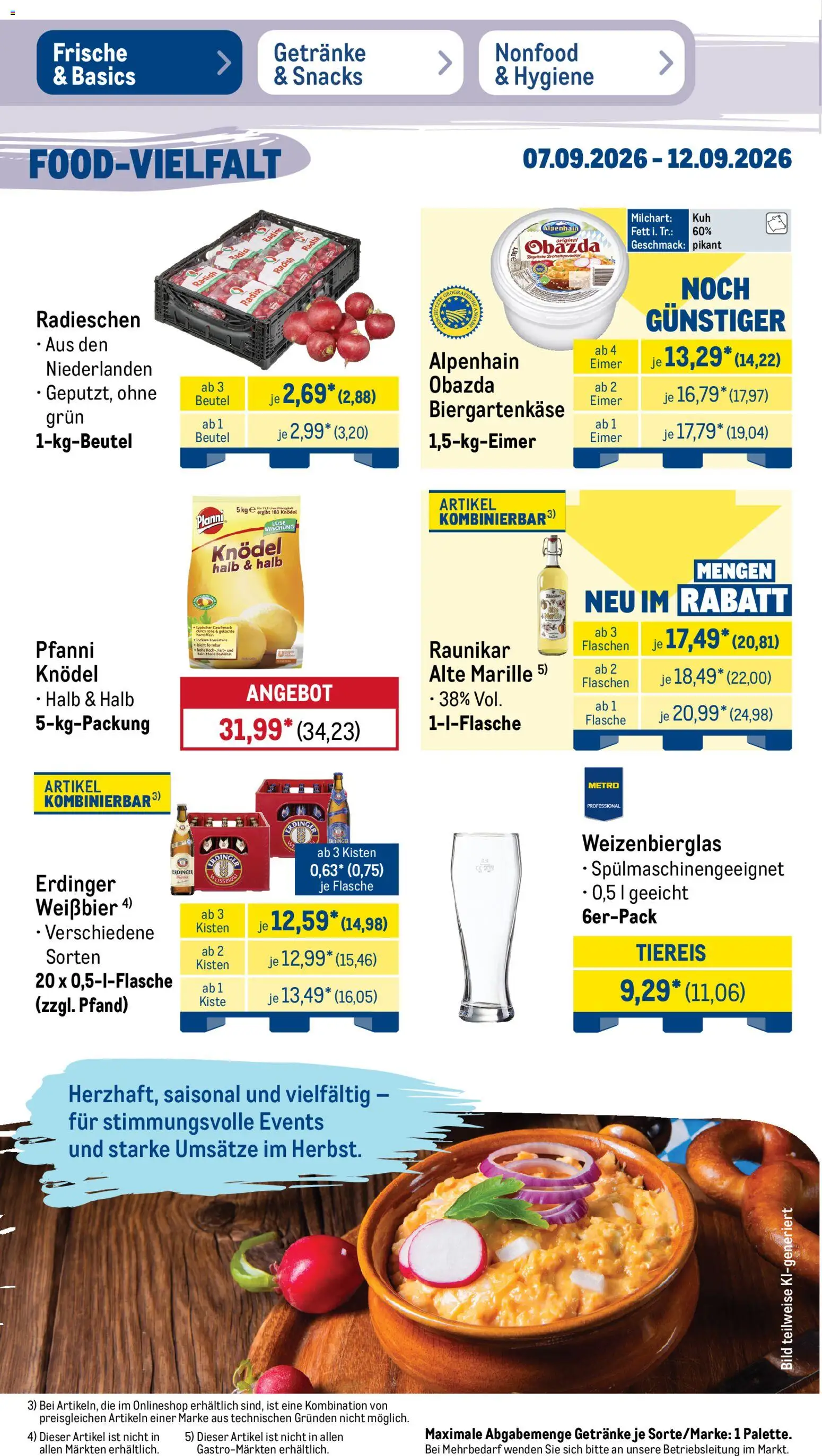 Metro NonFood-Angebote – gültig ab 07.09.2026 | Seite: 51 | Produkte: Erdinger, Weißbier, Kartoffeln