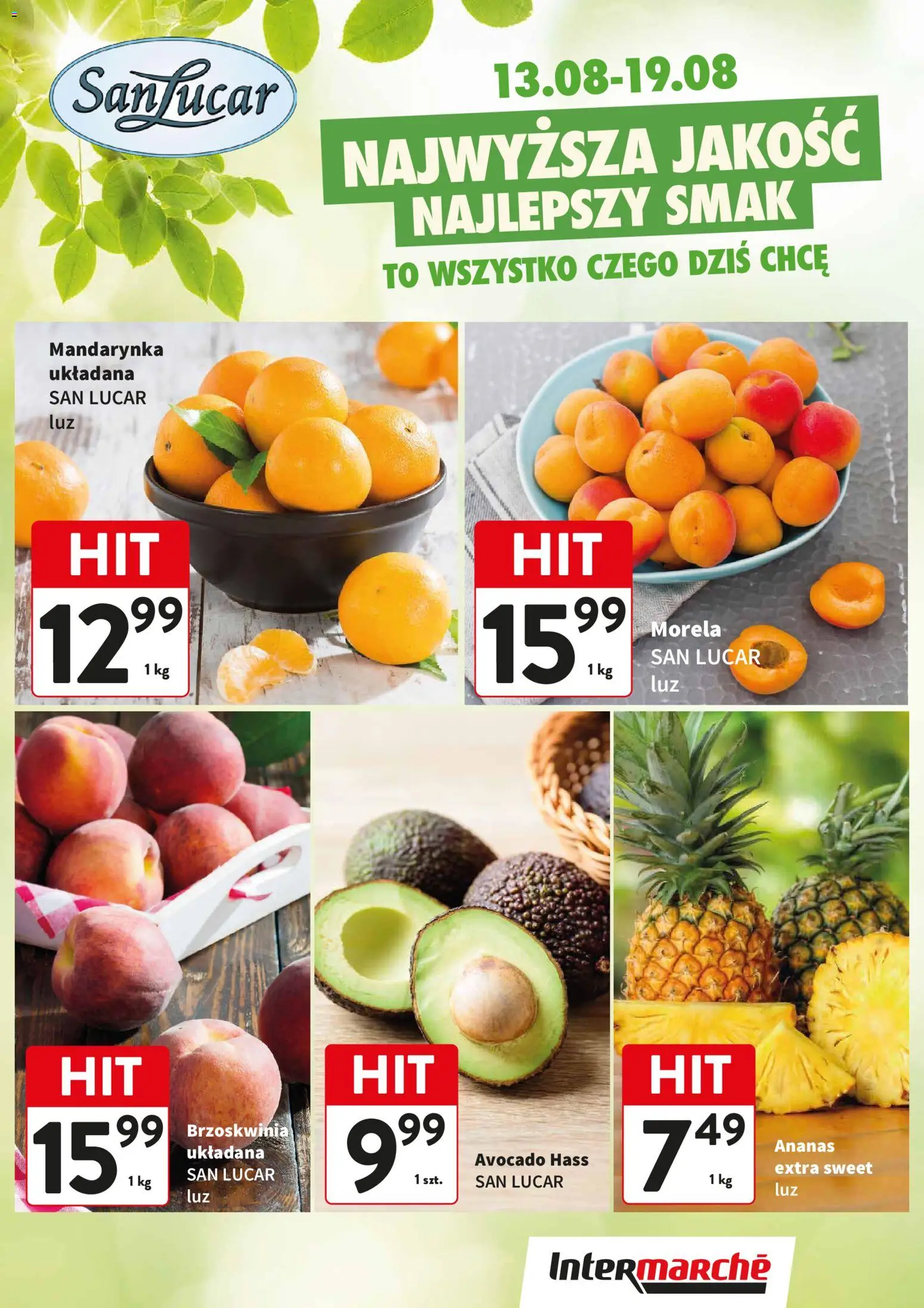 Intermarche gazetka - Świeży Hit od 13.08.2026 | Strona: 1 | Produkty: Brzoskwinia, Ananas