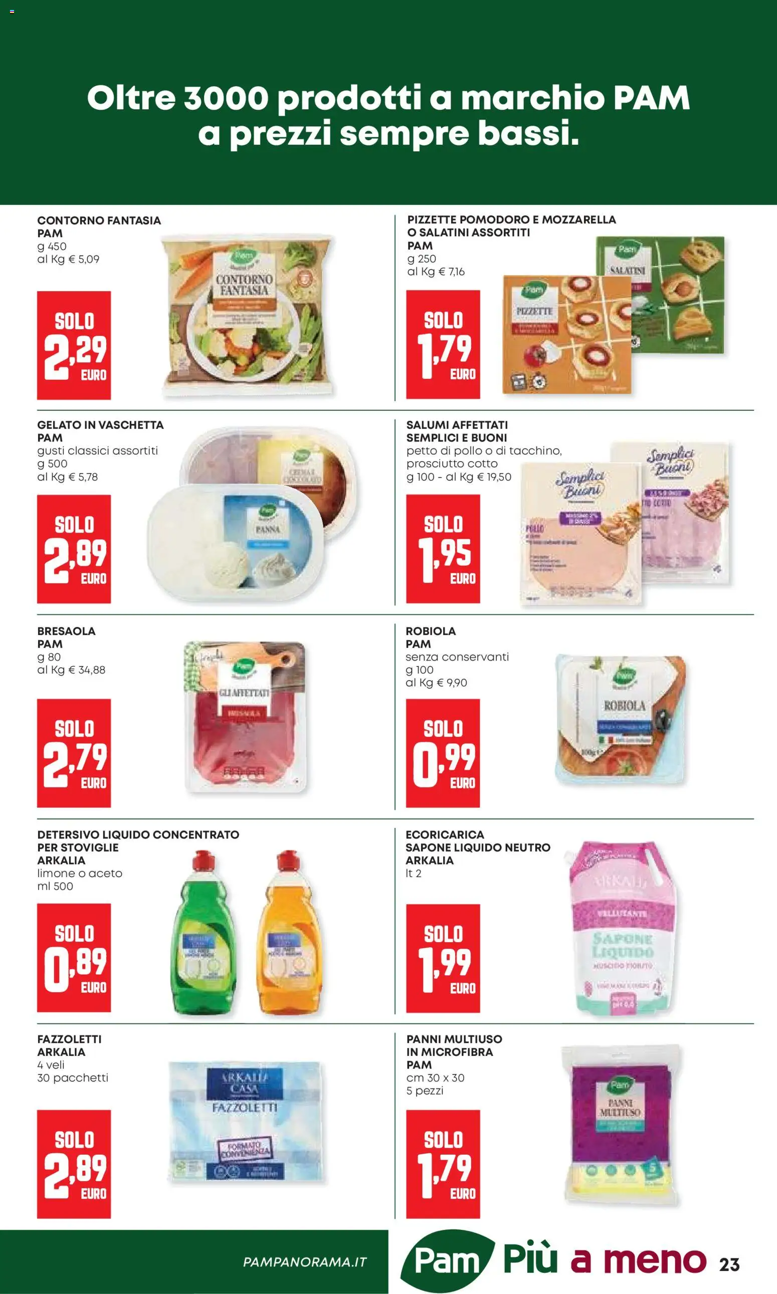Volantino Panorama del 10/09/2026 | Pagina: 23 | Prodotti: Petto di Pollo, Prosciutto Cotto, Aceto, Panni