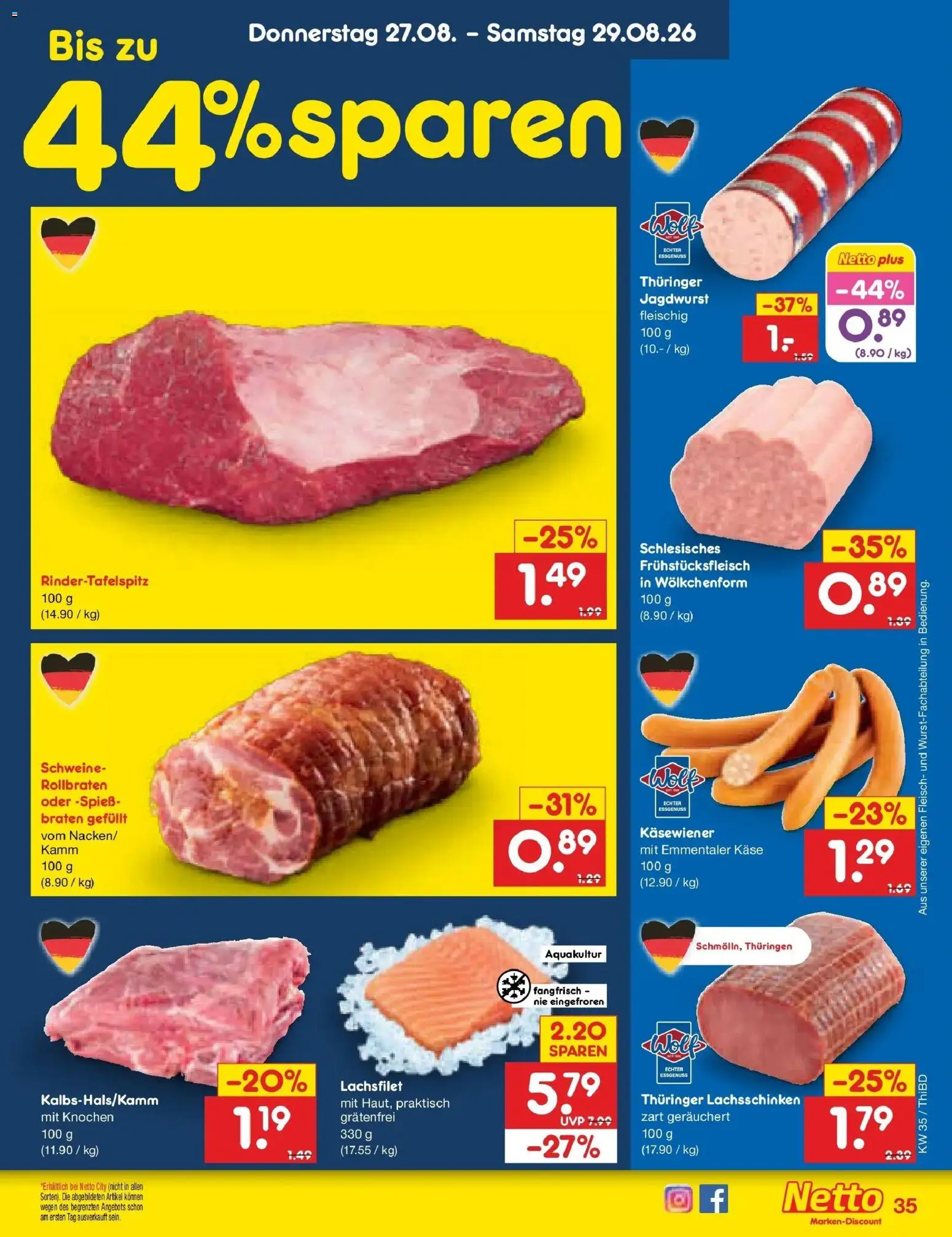 Netto Marken-Discount Prospekt Thiendorf – gültig ab 24.08.2026 | Seite: 49 | Produkte: Käse, Fleisch