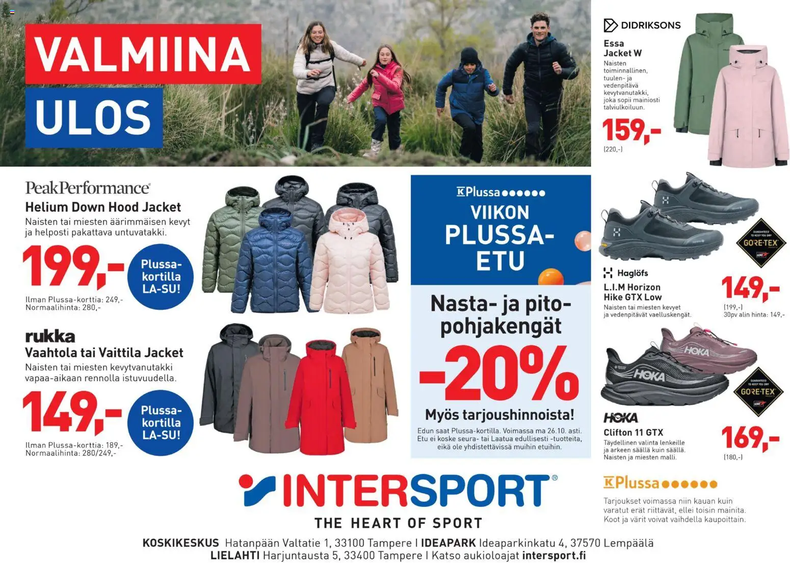 Intersport tarjoukset Tampere – voimassa 24/10/2026 alkaen | Sivu: 1