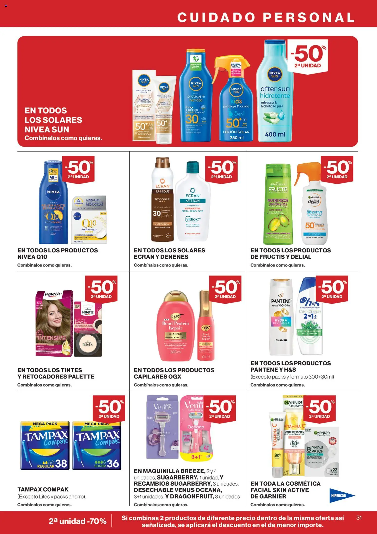 Hipercor catálogo │ válido desde el 21.05.2026 | Página: 31 | Productos: Champú, Leche, Crema, Crema de día