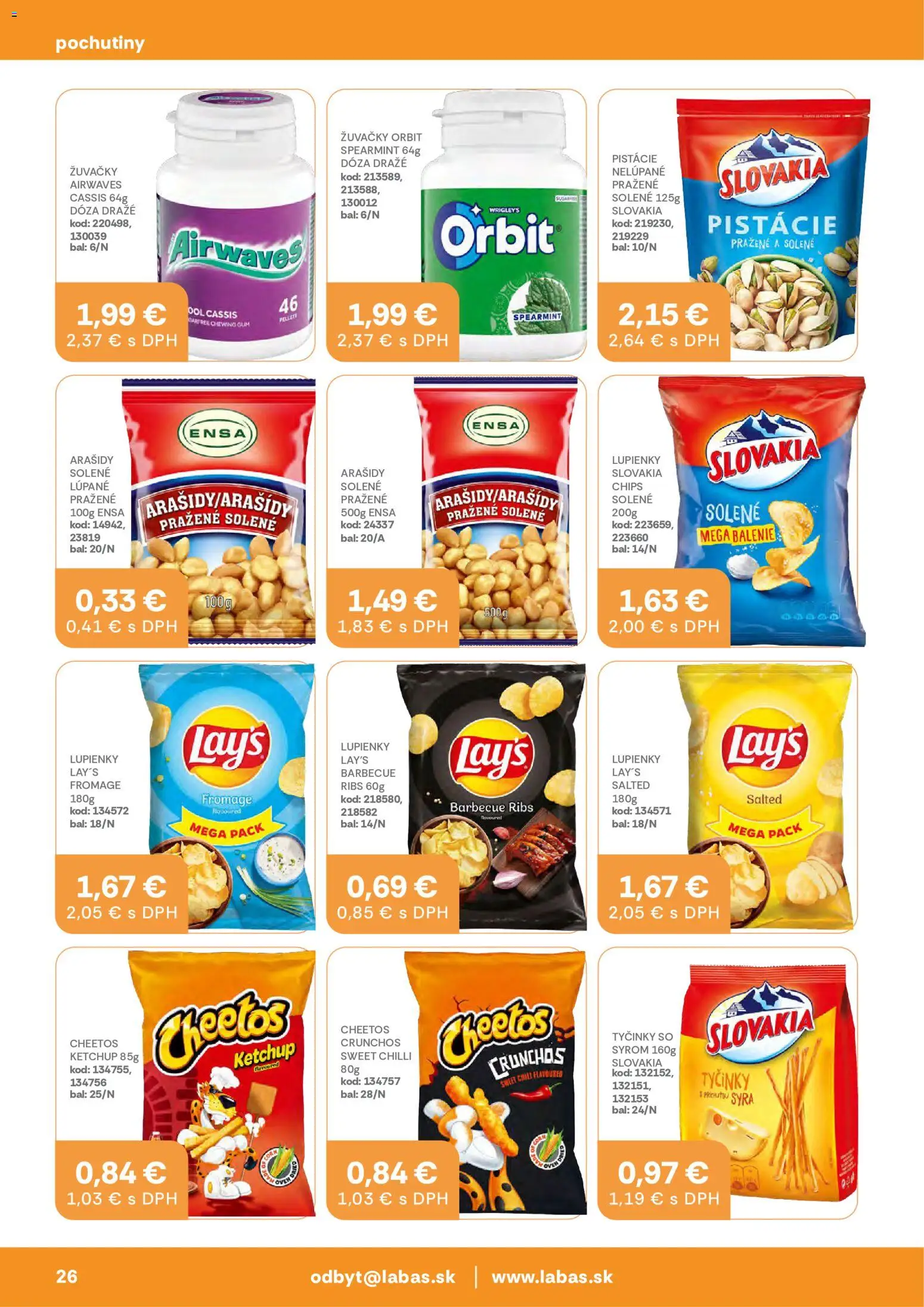 Nové Labaš akcie – leták je platný od 17.07.2026 | Strana: 26 | Produkty: Chilli, Arašidy, Pistácie