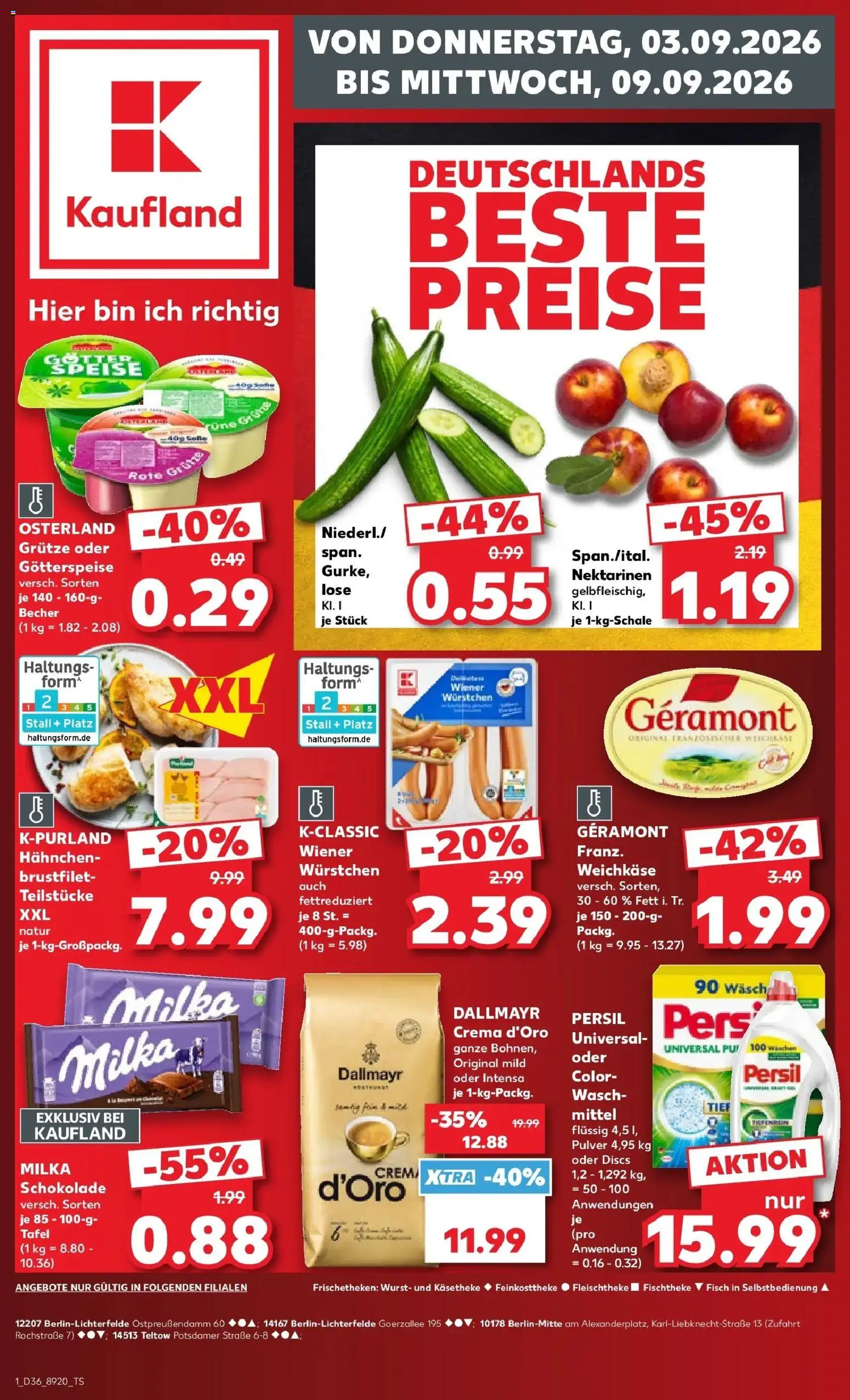 Prospekt Kaufland ab 31.08.2026 » Angebote Online zum Blättern | Seite: 10 | Produkte: Nektarinen, Milka, Dallmayr, Wurst