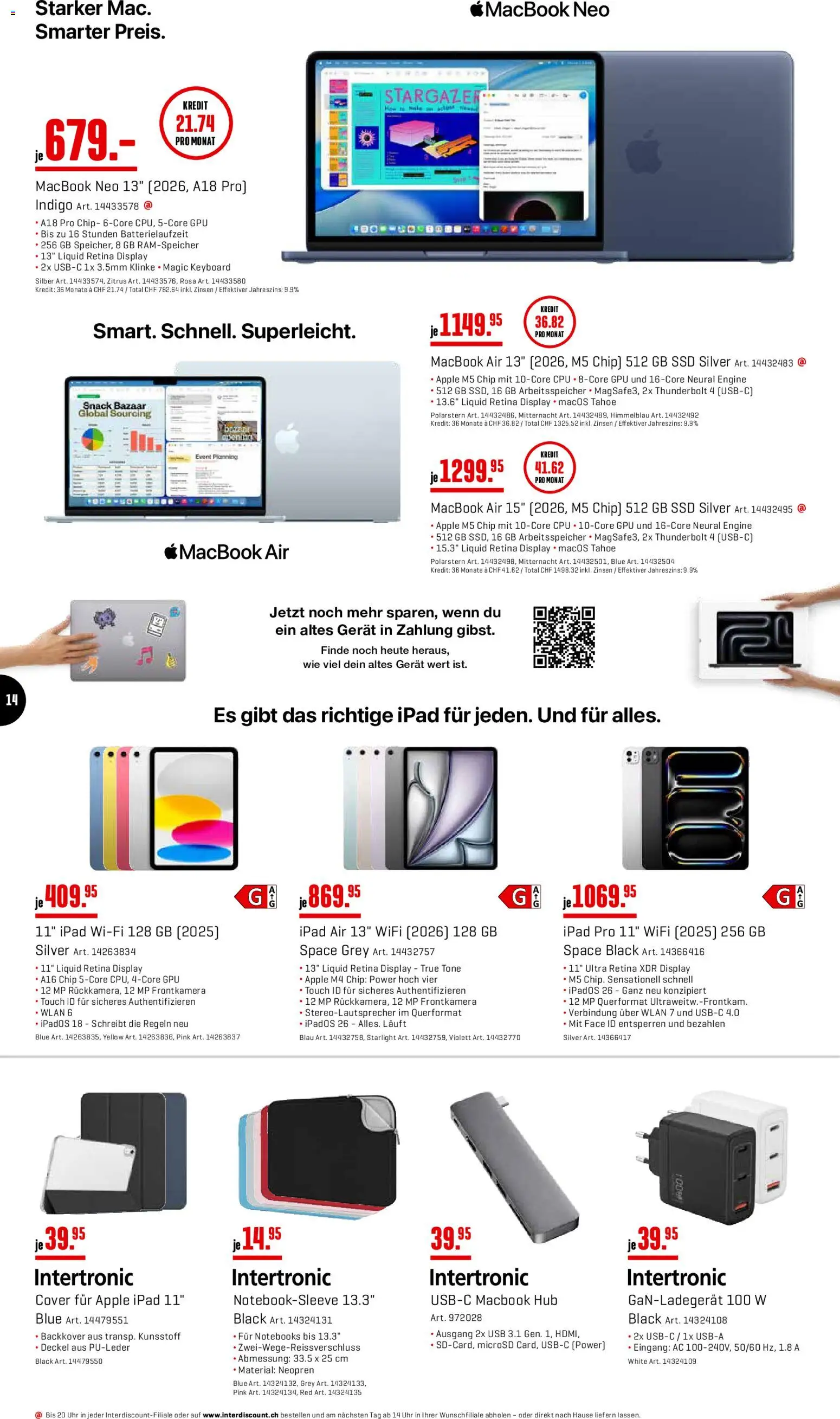 Interdiscount aktionen – gültig ab 17.08.2026 | Seite: 14 | Produkte: Deckel, Apple, Macbook, Usb