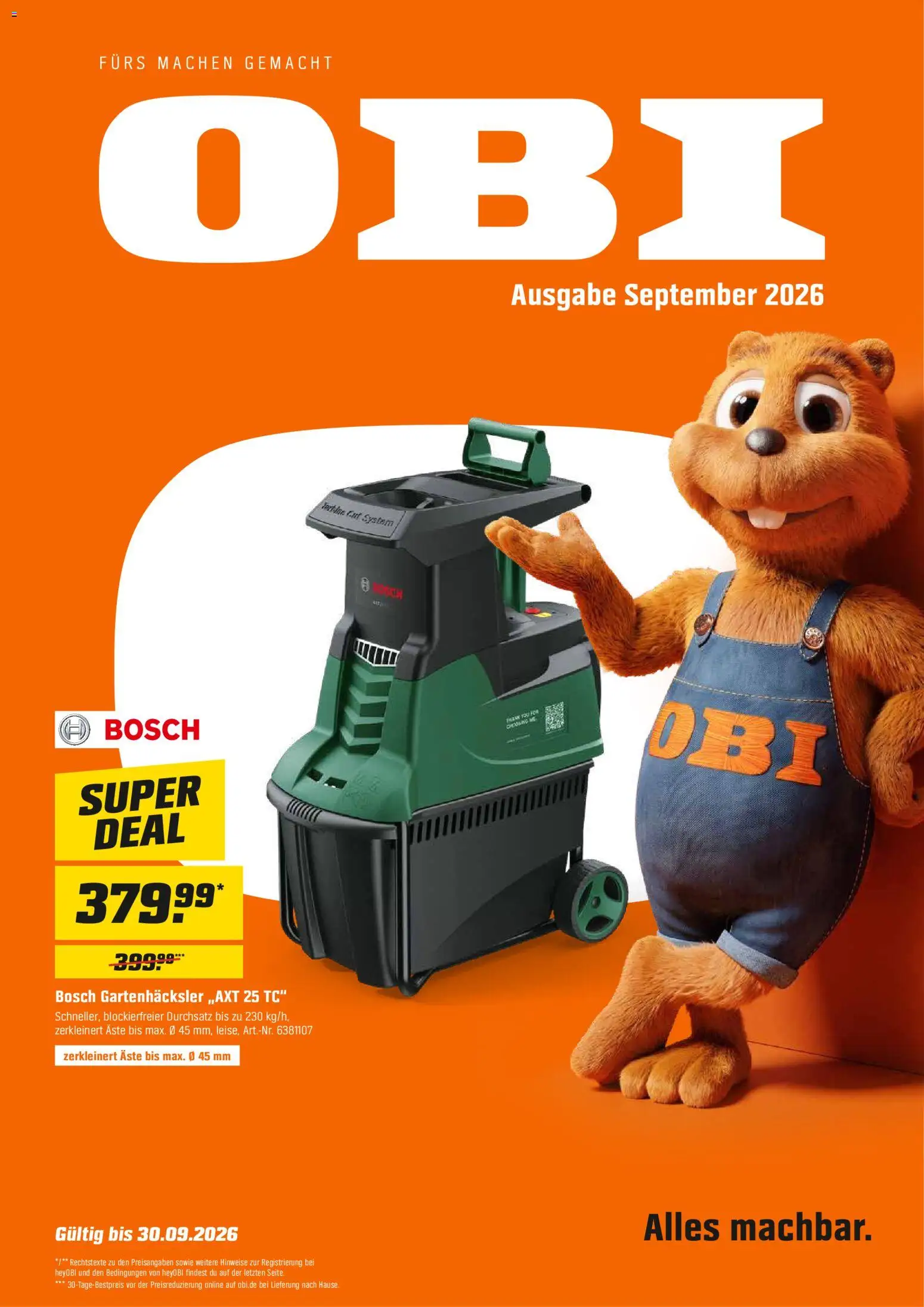 Obi Prospekt – gültig ab 01.09.2026 | Seite: 1 | Produkte: Bosch