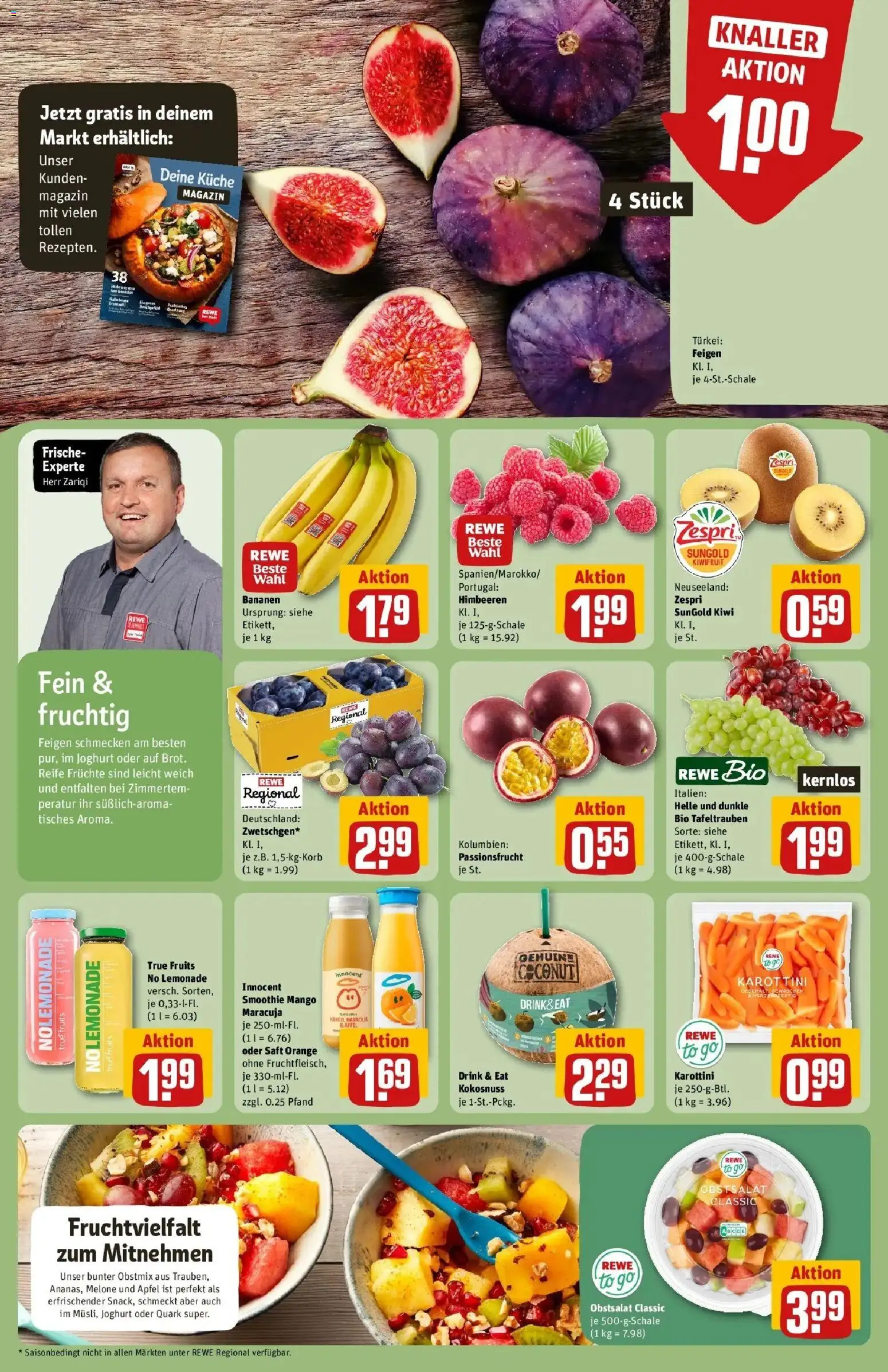 REWE Prospekt ab 07.09.2026 zum Blättern » Angebote | Seite: 6 | Produkte: Küche, Bananen, Kiwi, Feigen