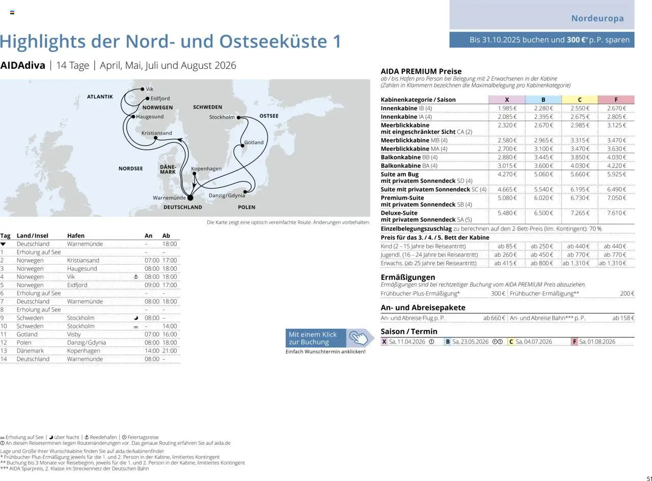 Aida Sommer 2026 – gültig ab 01.03.2026 | Seite: 51 | Produkte: Bett
