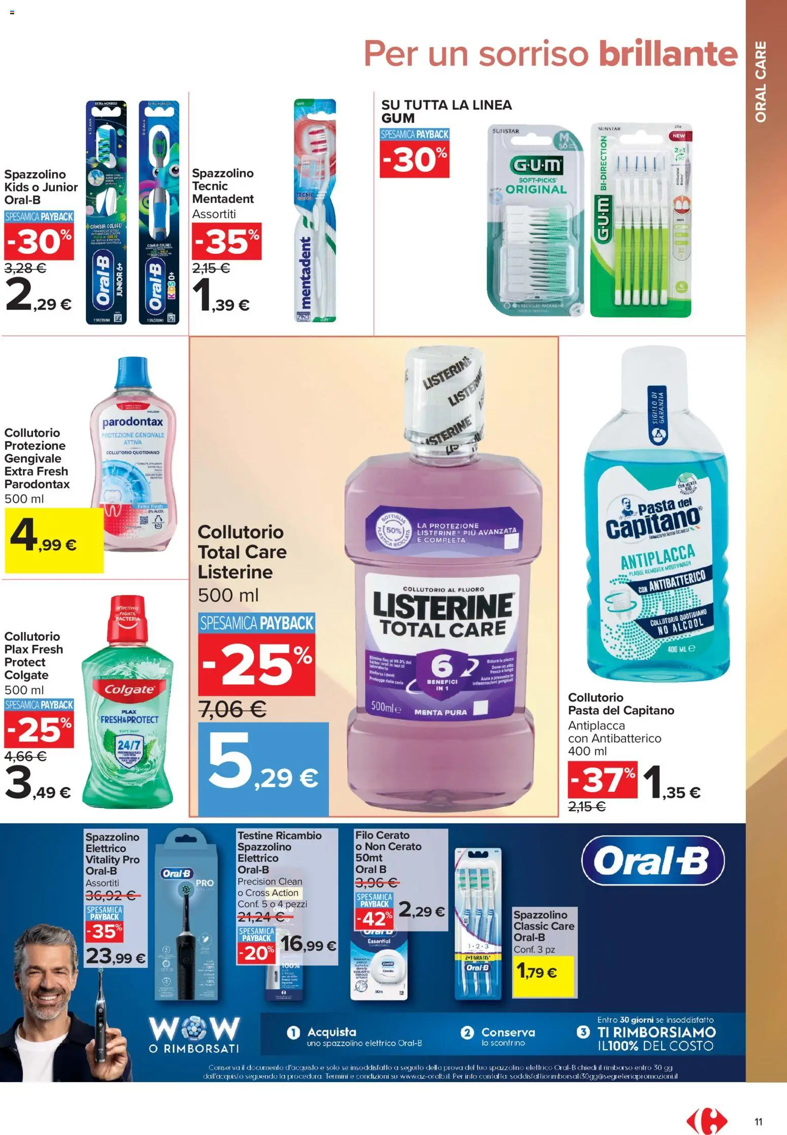 Volantino Carrefour del 10/07/2026 | Pagina: 11 | Prodotti: Collutorio, Pasta, Menta, Spazzolino elettrico