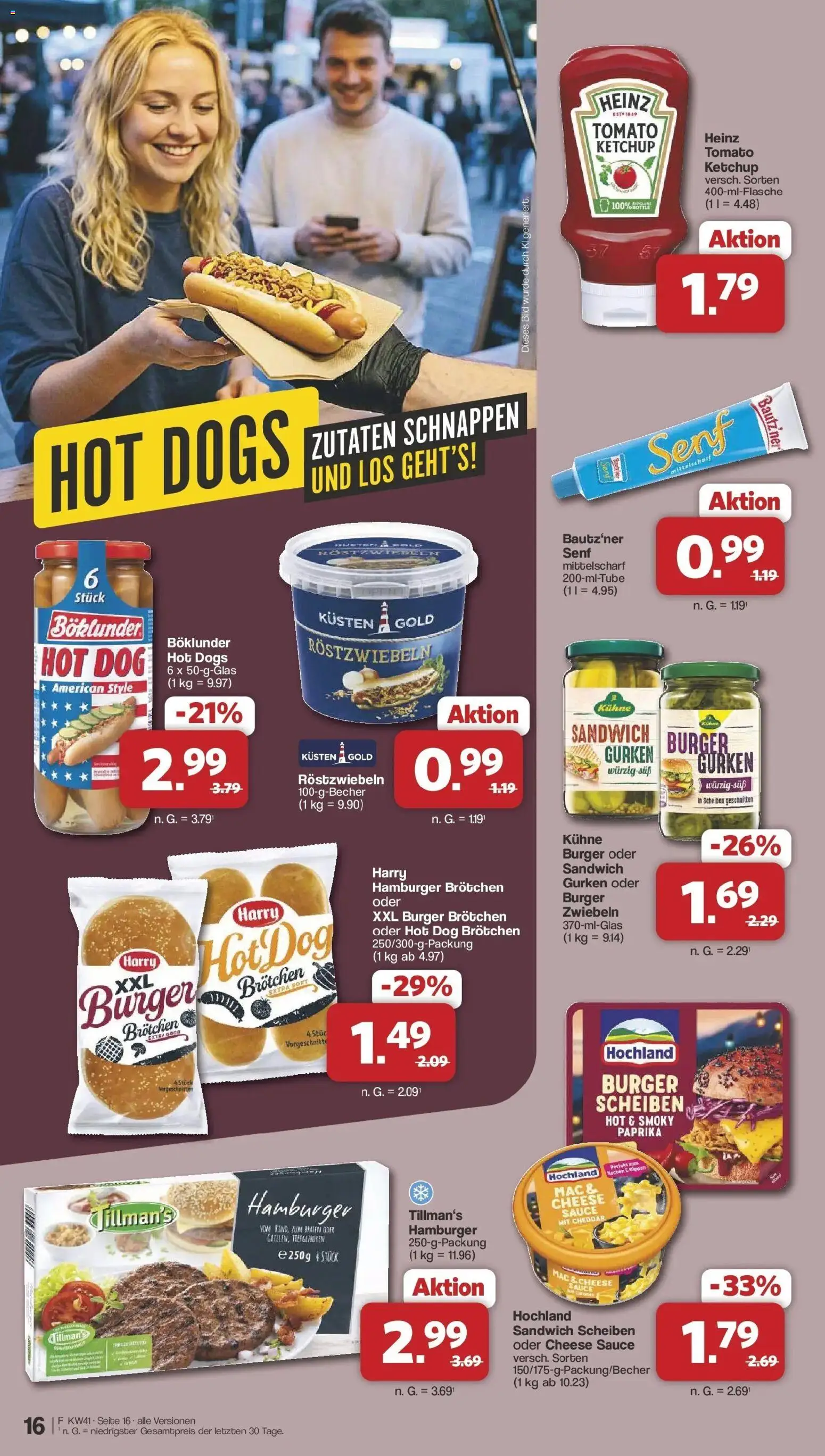 Famila Nordwest Aktueller Prospekt – gültig ab 05.10.2026 | Seite: 16 | Produkte: Burger, Paprika, Ketchup, Gurken