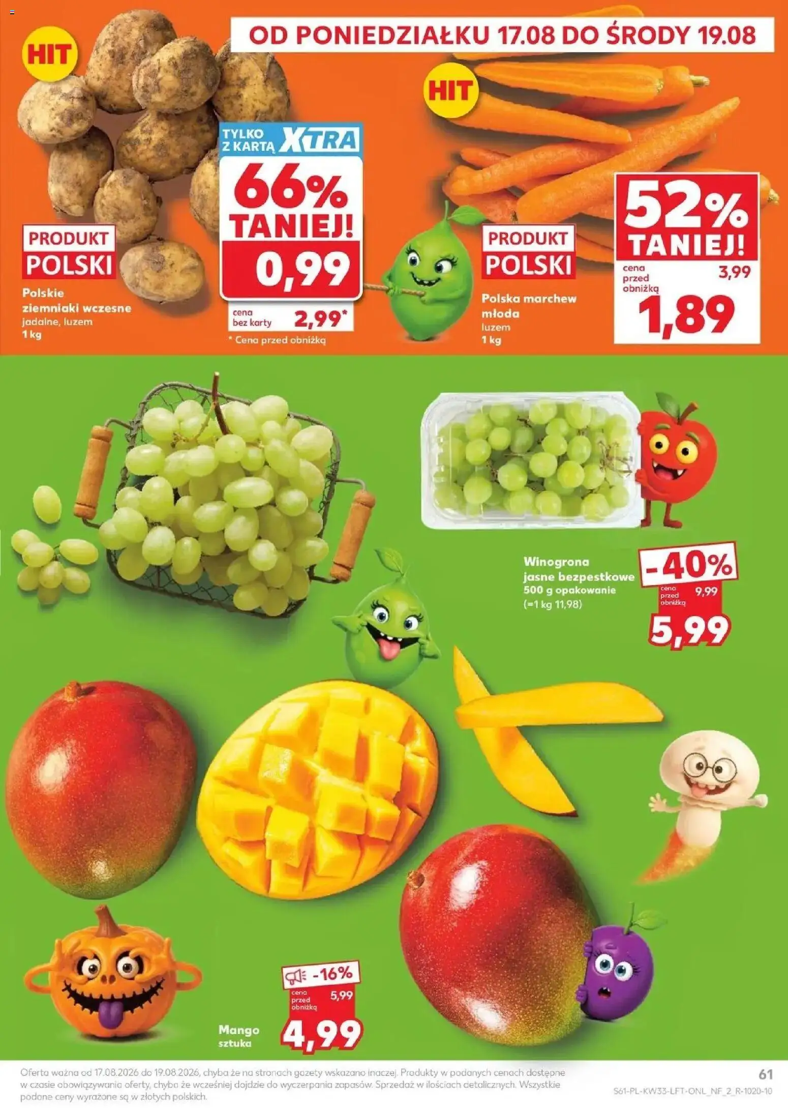 Kaufland - Kaufland Gazetka Tygodnia ważne do 19.08 od 12.08.2026 - od jutra PDF | Strona: 61 | Produkty: Winogrona, Gazety, Marchew, Ziemniaki