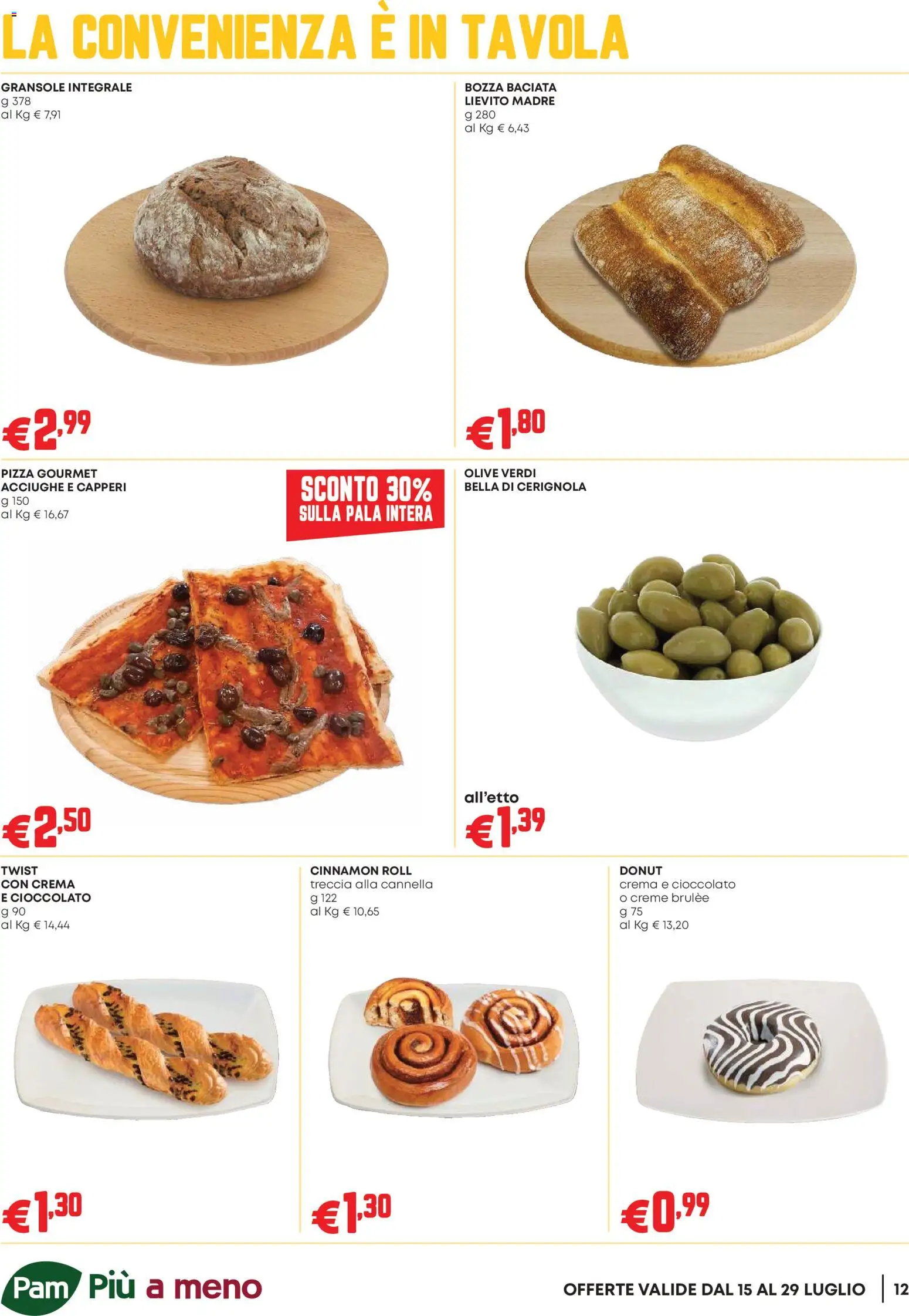 Volantino PAM del 16/07/2026 | Pagina: 12 | Prodotti: Crema, Cioccolato, Pizza, Acciughe