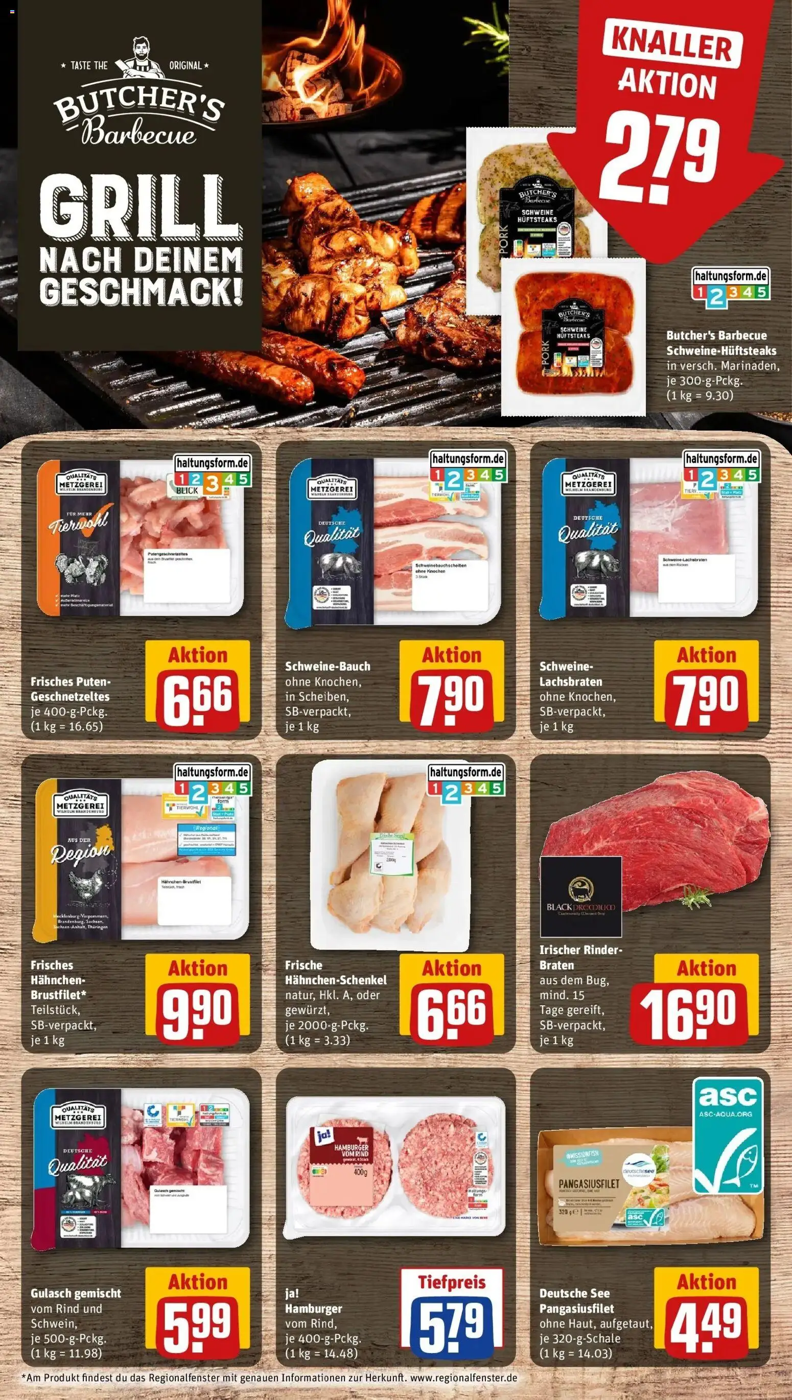 Rewe Prospekt Schwerin – gültig ab 01.06.2026 | Seite: 6 | Produkte: Grill, Hahnchen, Hahnchenschenkel, Gulasch
