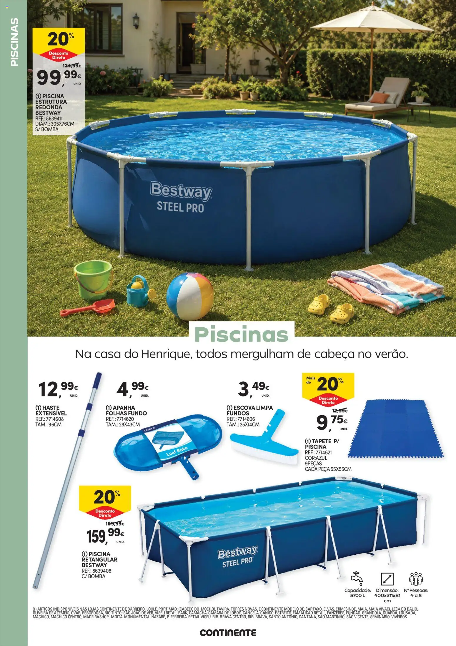 Continente - Férias de Verão  Abre espaço para a distração │ válido de 23/06/2026 | Página: 14 | Produtos: Piscina, Piscinas, Tapete