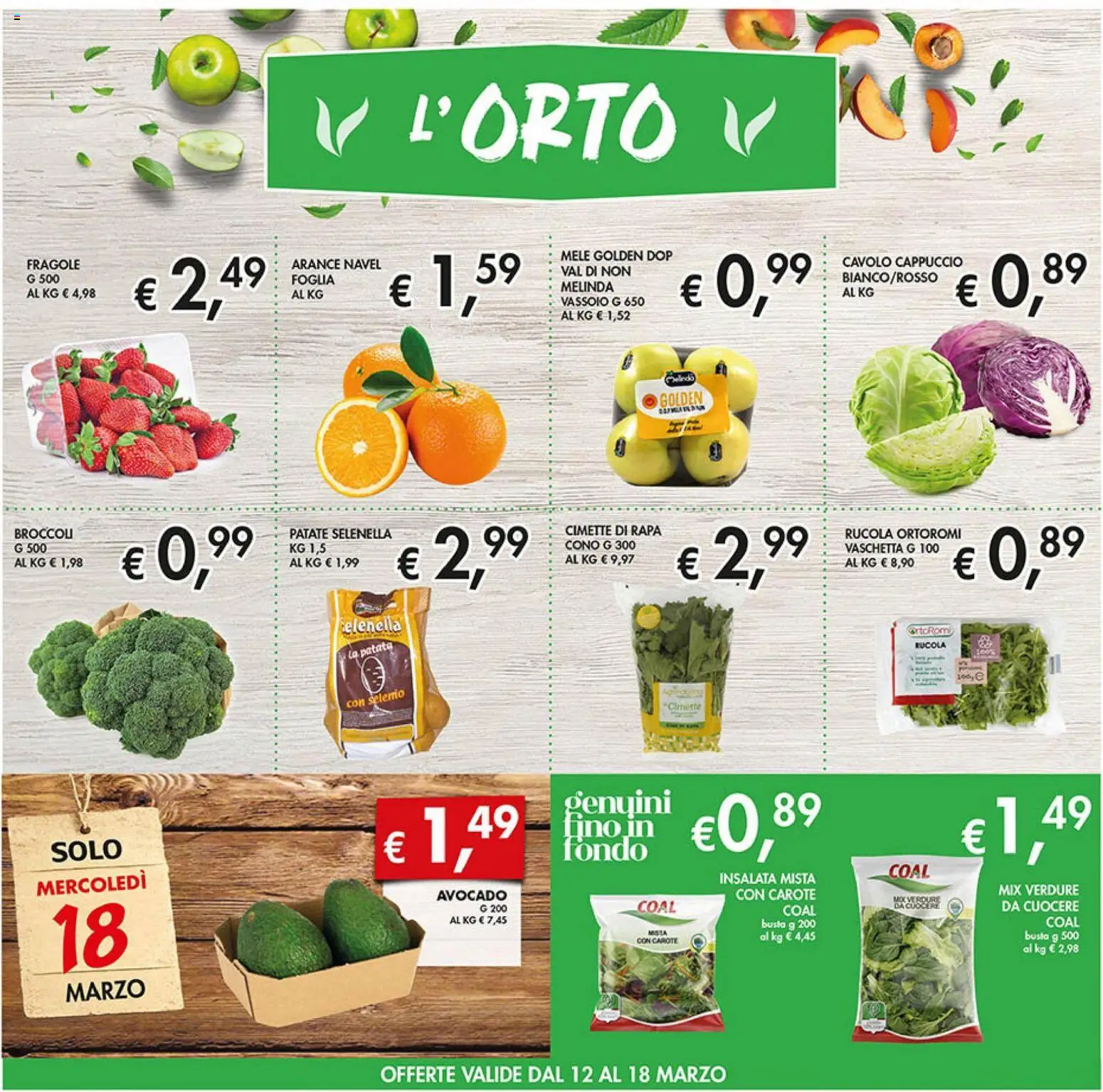 Volantino Coal del 12.03.2026 | Pagina: 2 | Prodotti: Rucola, Fragole, Insalata, Avocado