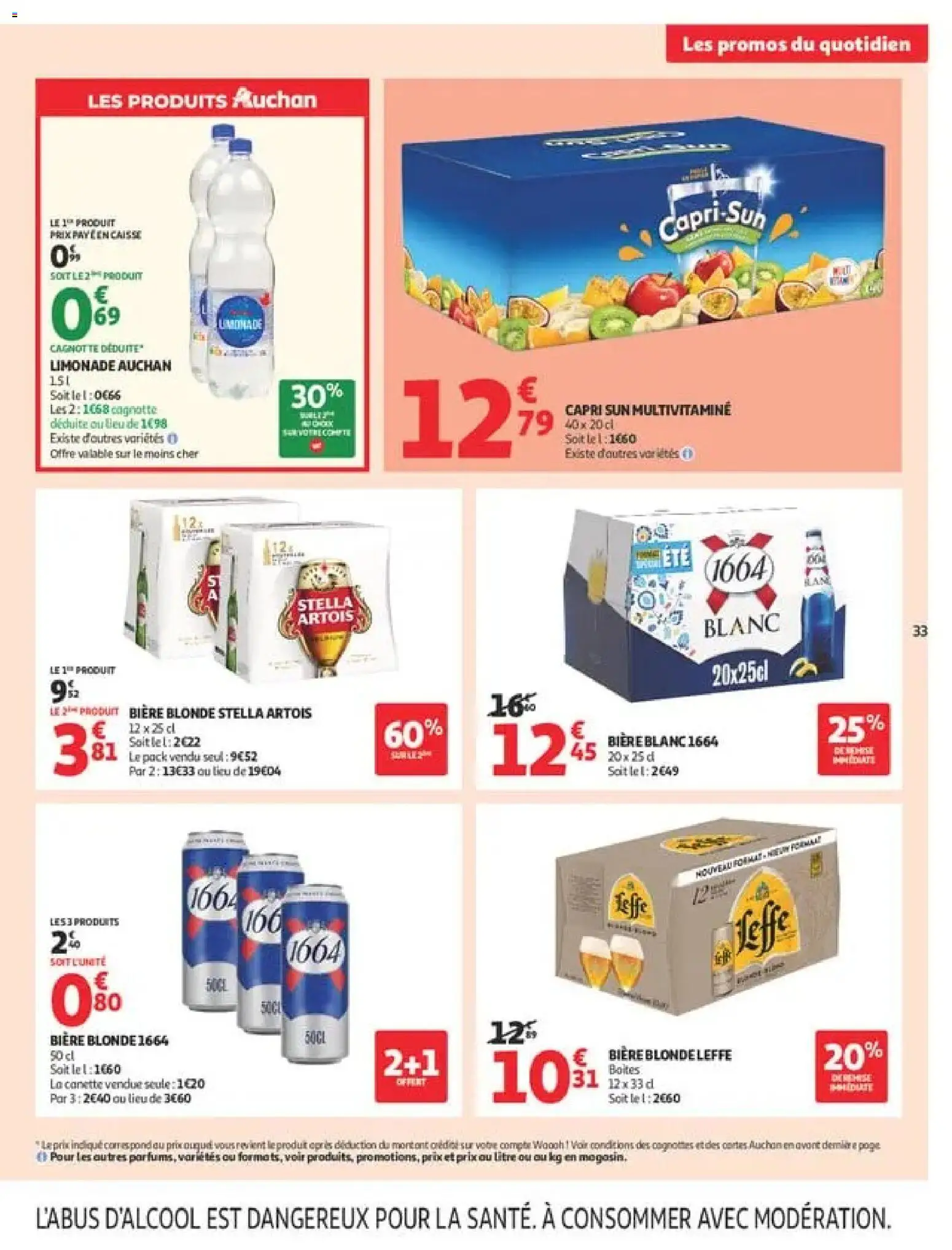 {H1} | Page: 33 | Produits: Biere blonde 1664, Limonade, Bière blonde, Bière