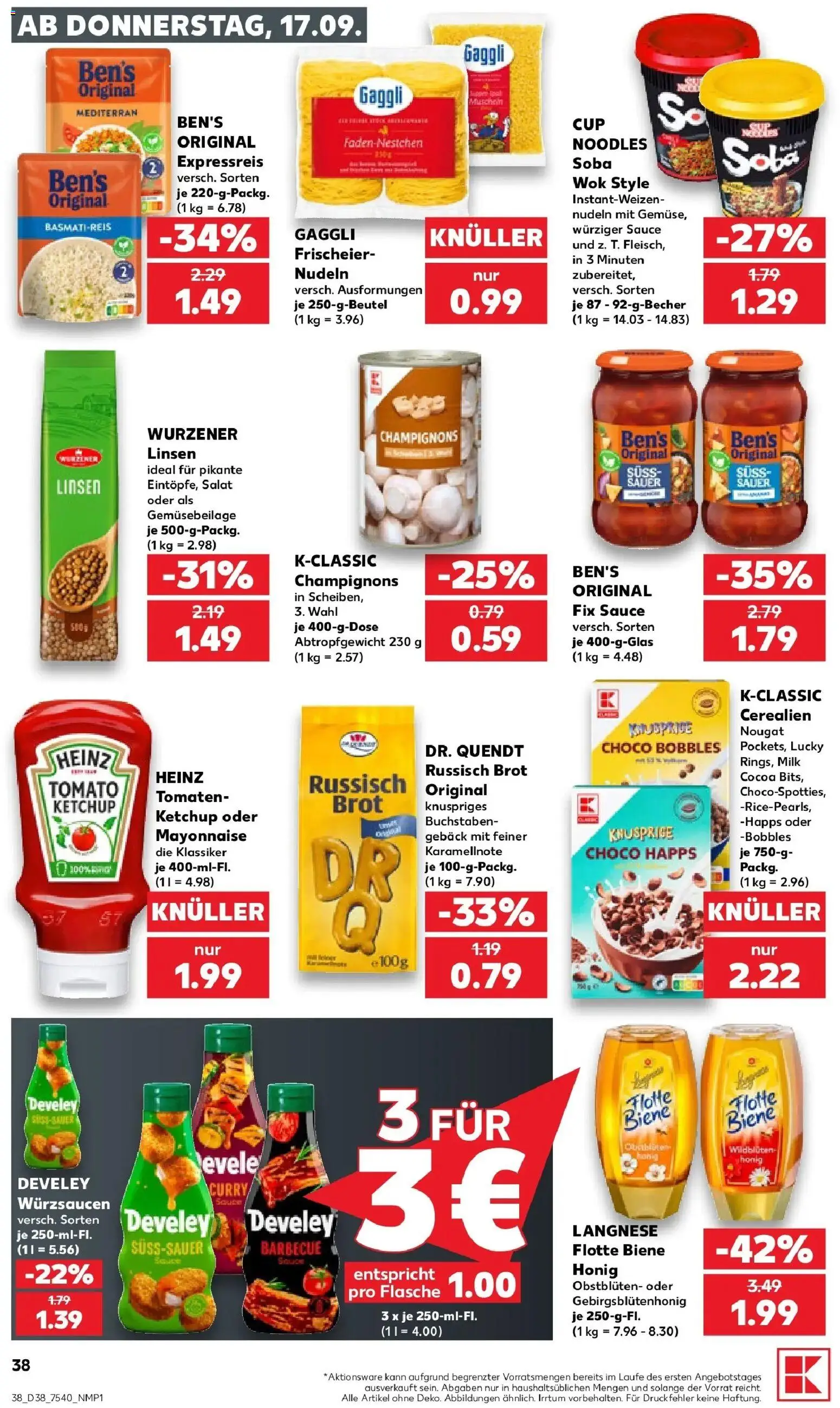 Prospekt Kaufland ab 14.09.2026 » Angebote Online zum Blättern | Seite: 50 | Produkte: Champignons, Brot, Wok, Ketchup