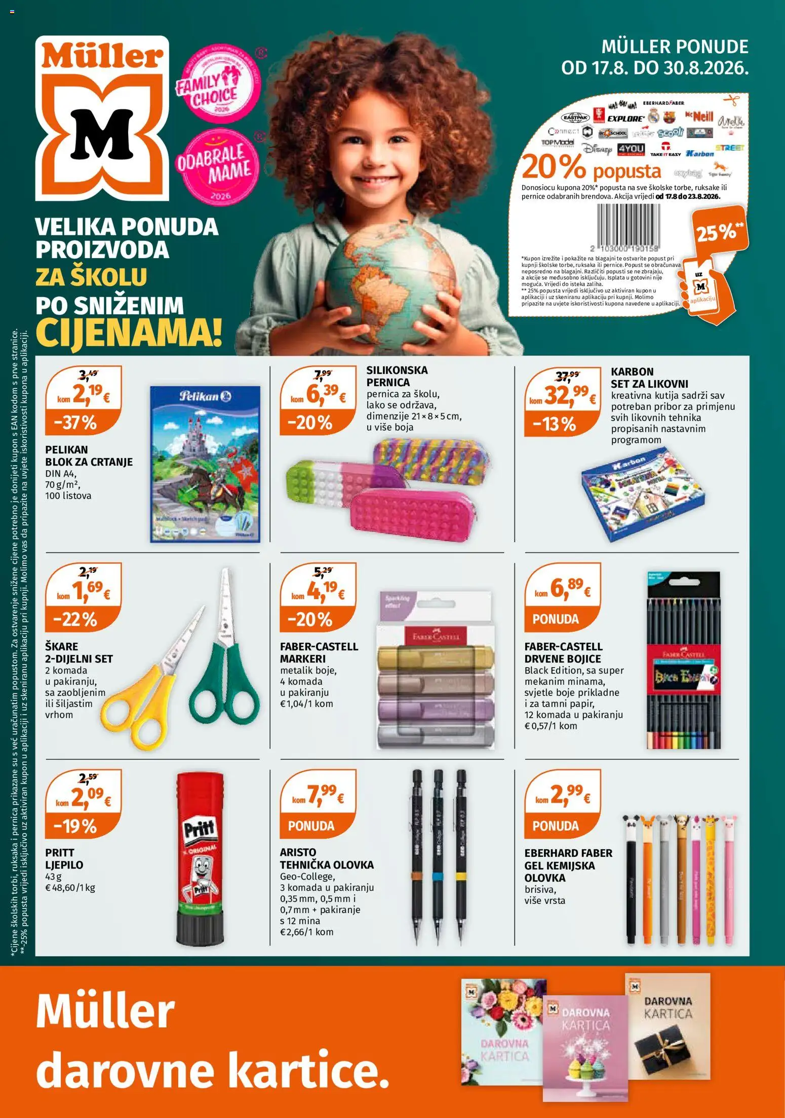 Müller katalog | vrijedi od 17.08.2026 | Stranica: 1 | Proizvodi: Pernica, Kutija, Škare, Ljepilo
